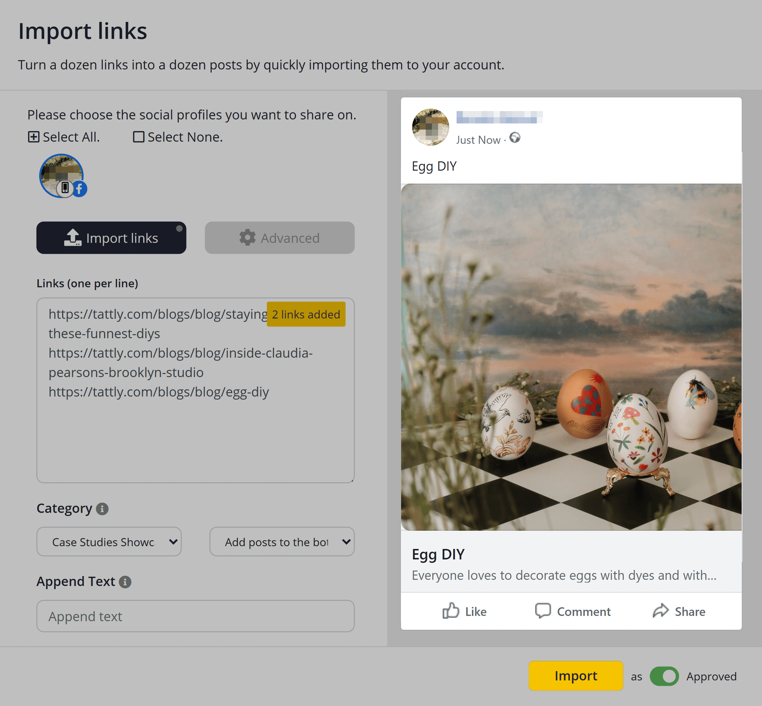 SocialBee – Import links – Created post SocialBee – Import links – Created post