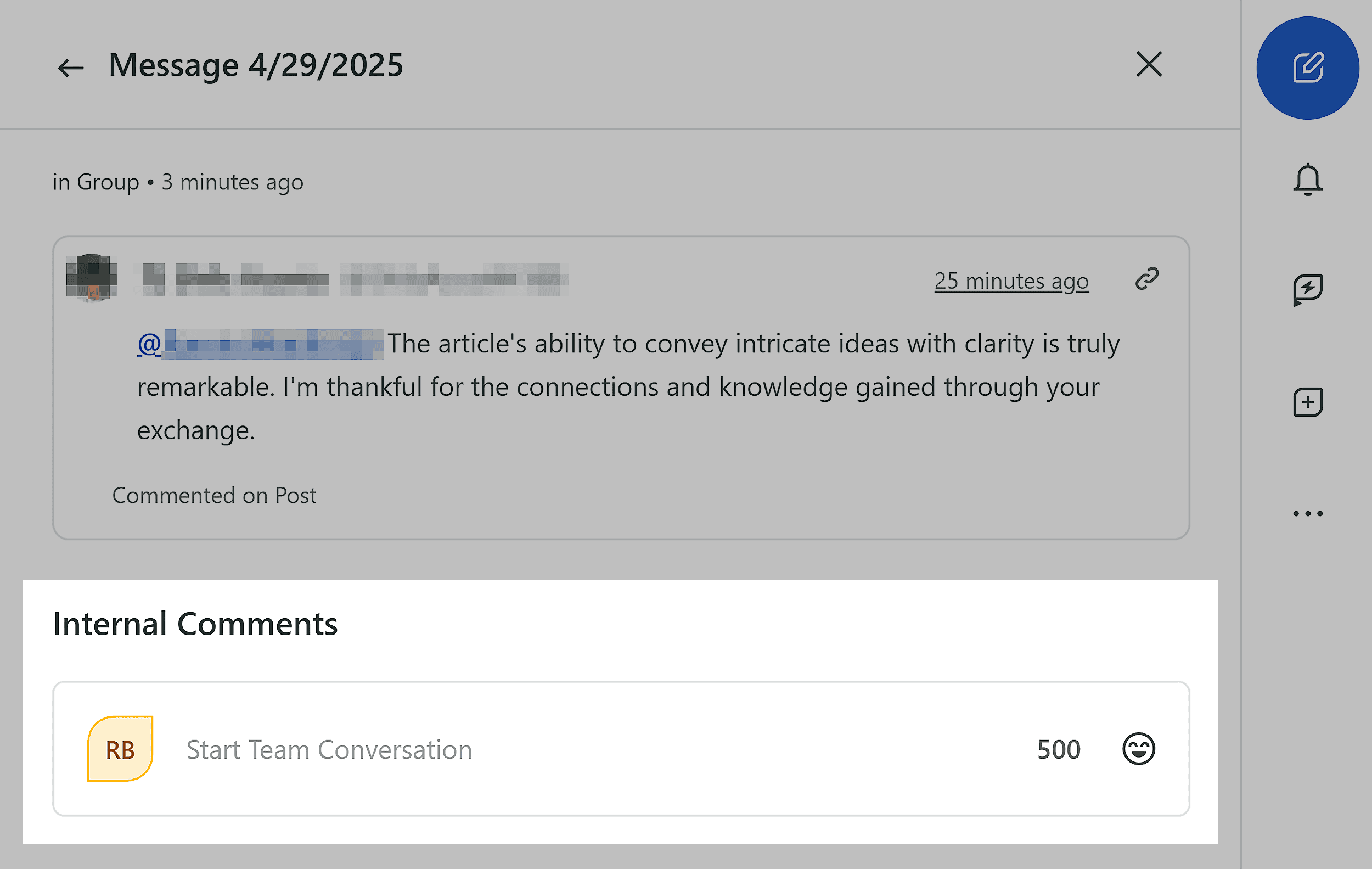 Sprout Social – Internal comments Sprout Social – Internal comments