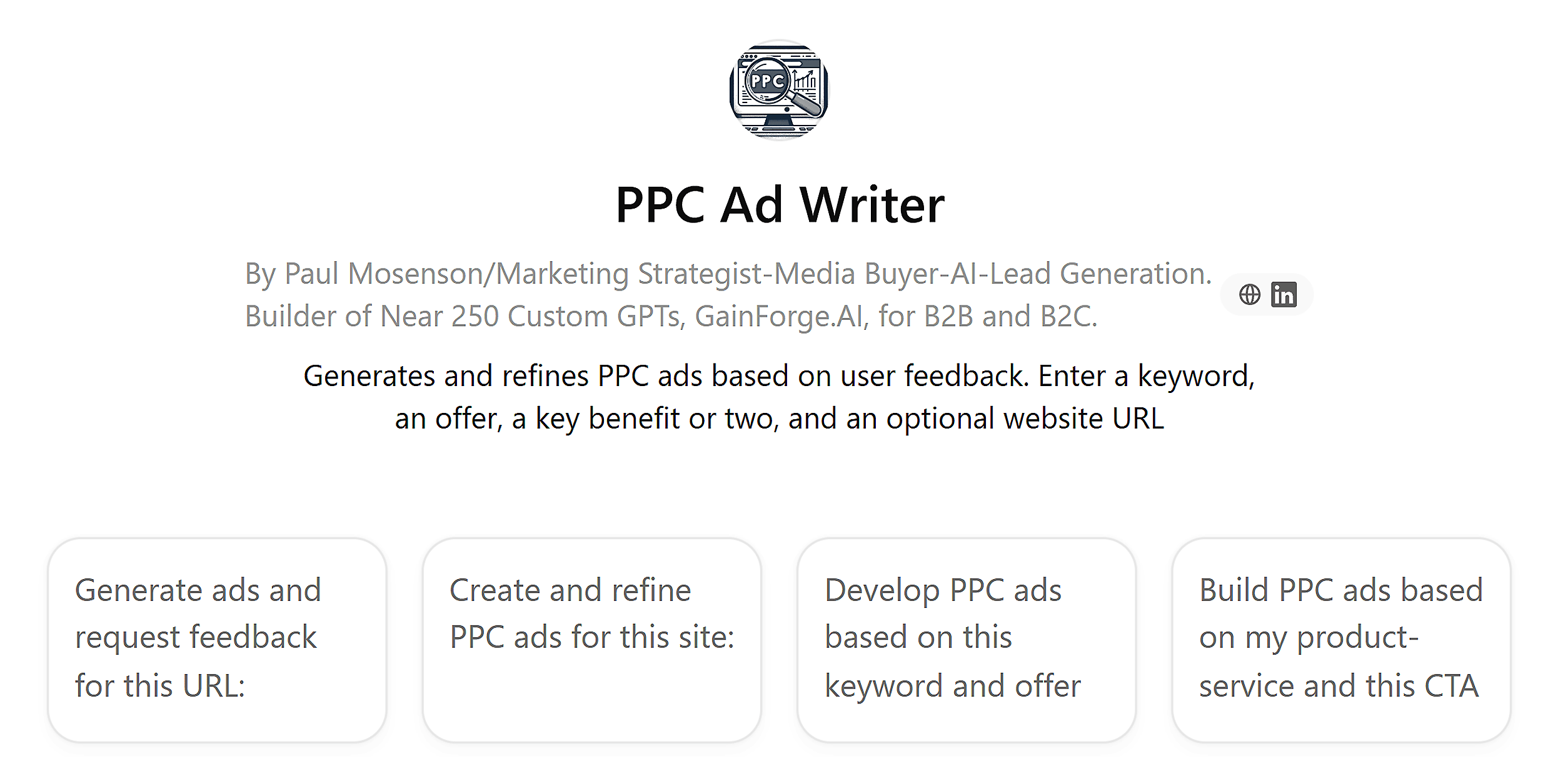 ChatGPT – PPC Ad Writer ChatGPT – PPC Ad Writer