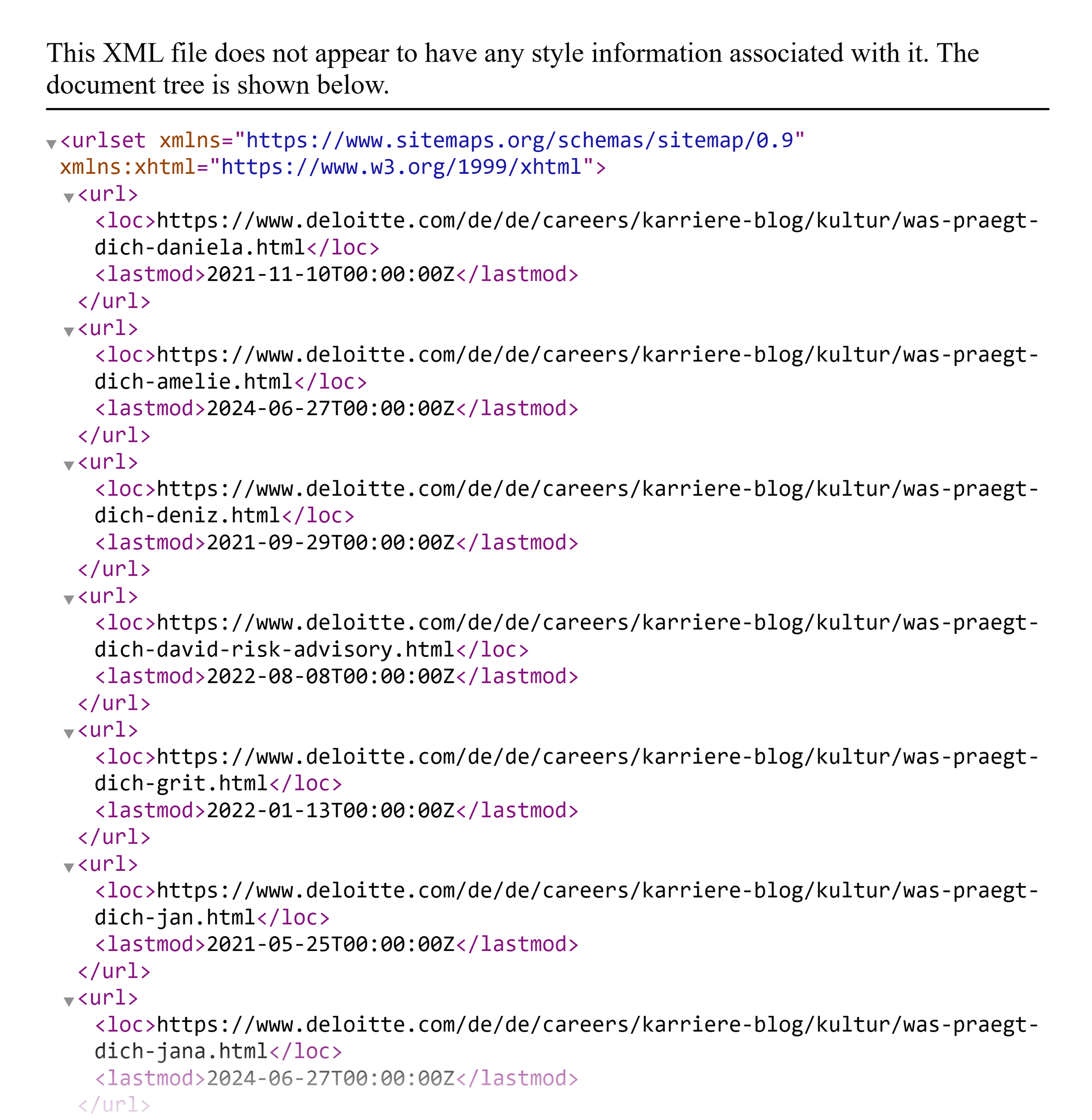 Deloitte – XML Sitemaps – German variant Deloitte – XML Sitemaps – German variant