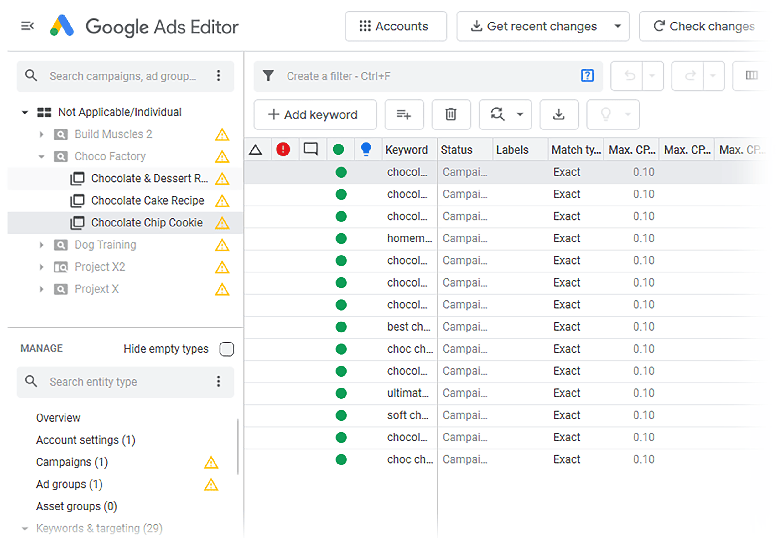 Google Ads Editor – Campaign – Ad group Google Ads Editor – Campaign – Ad group
