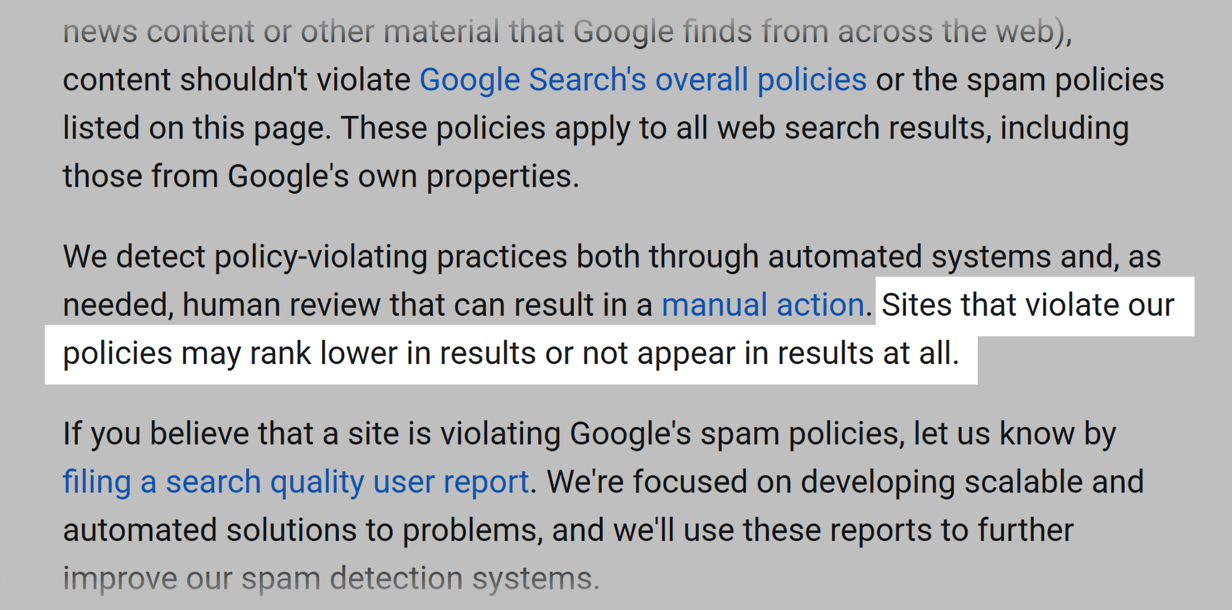 Google Search Central – Spam policies Google Search Central – Spam policies