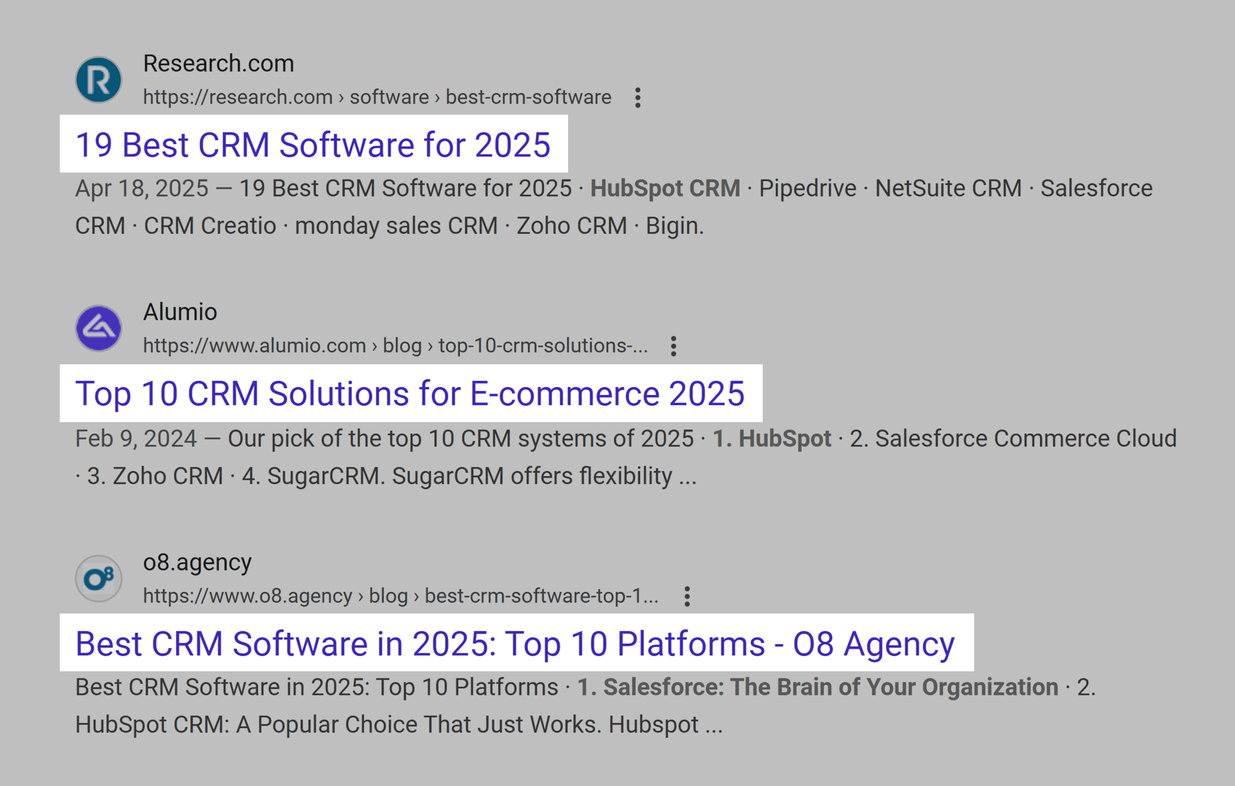 Google SERP – Top 10 CRM Google SERP – Top 10 CRM