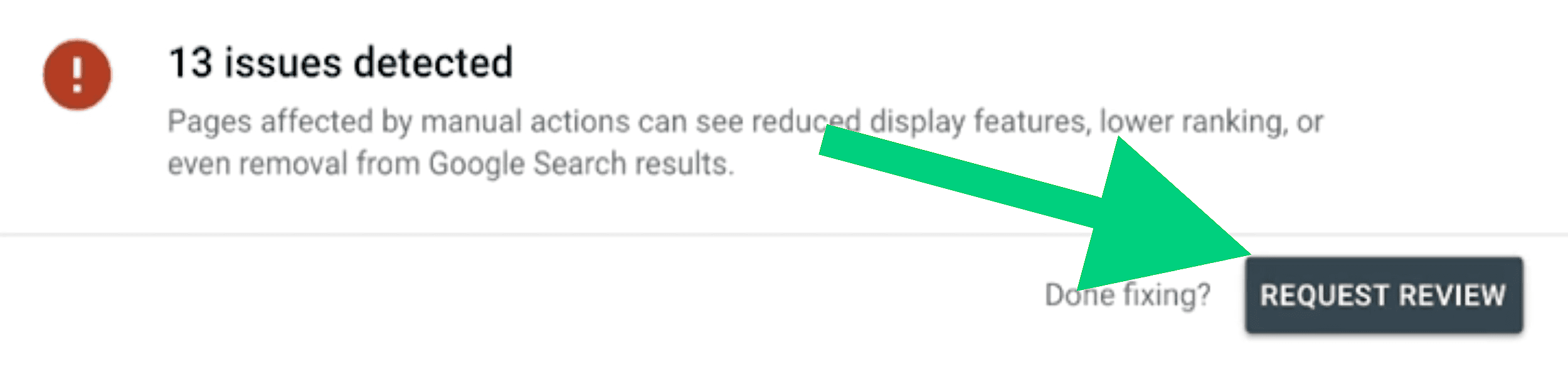 GSC – Manual actions – Request review button GSC – Manual actions – Request review button