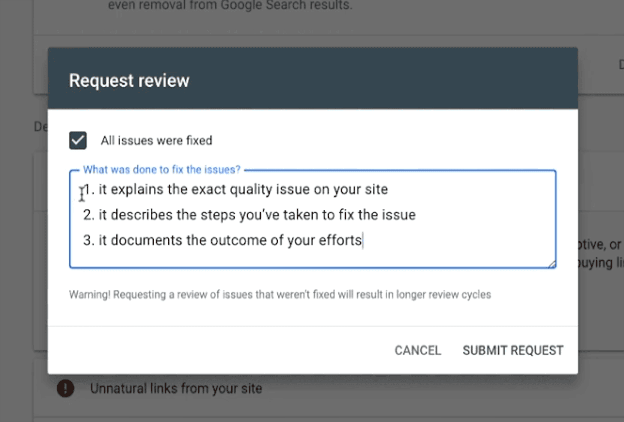 GSC – Manual actions – Request review GSC – Manual actions – Request review