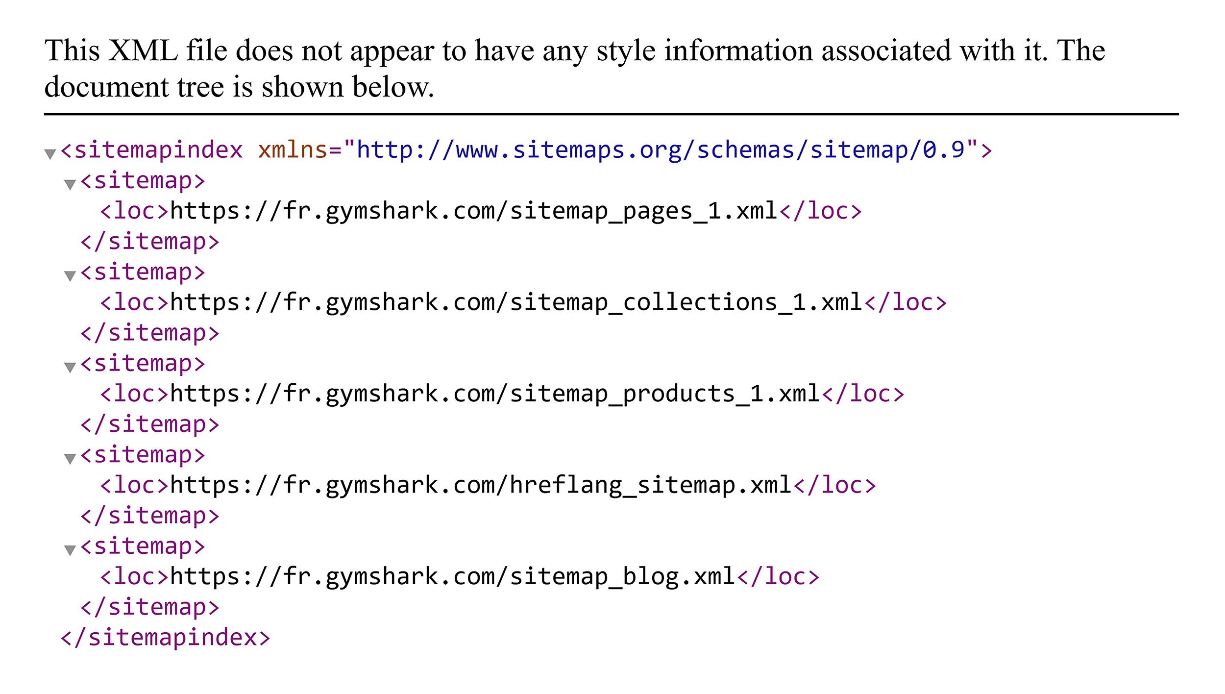Gymshark – XML Sitemap for the French version Gymshark – XML Sitemap for the French version