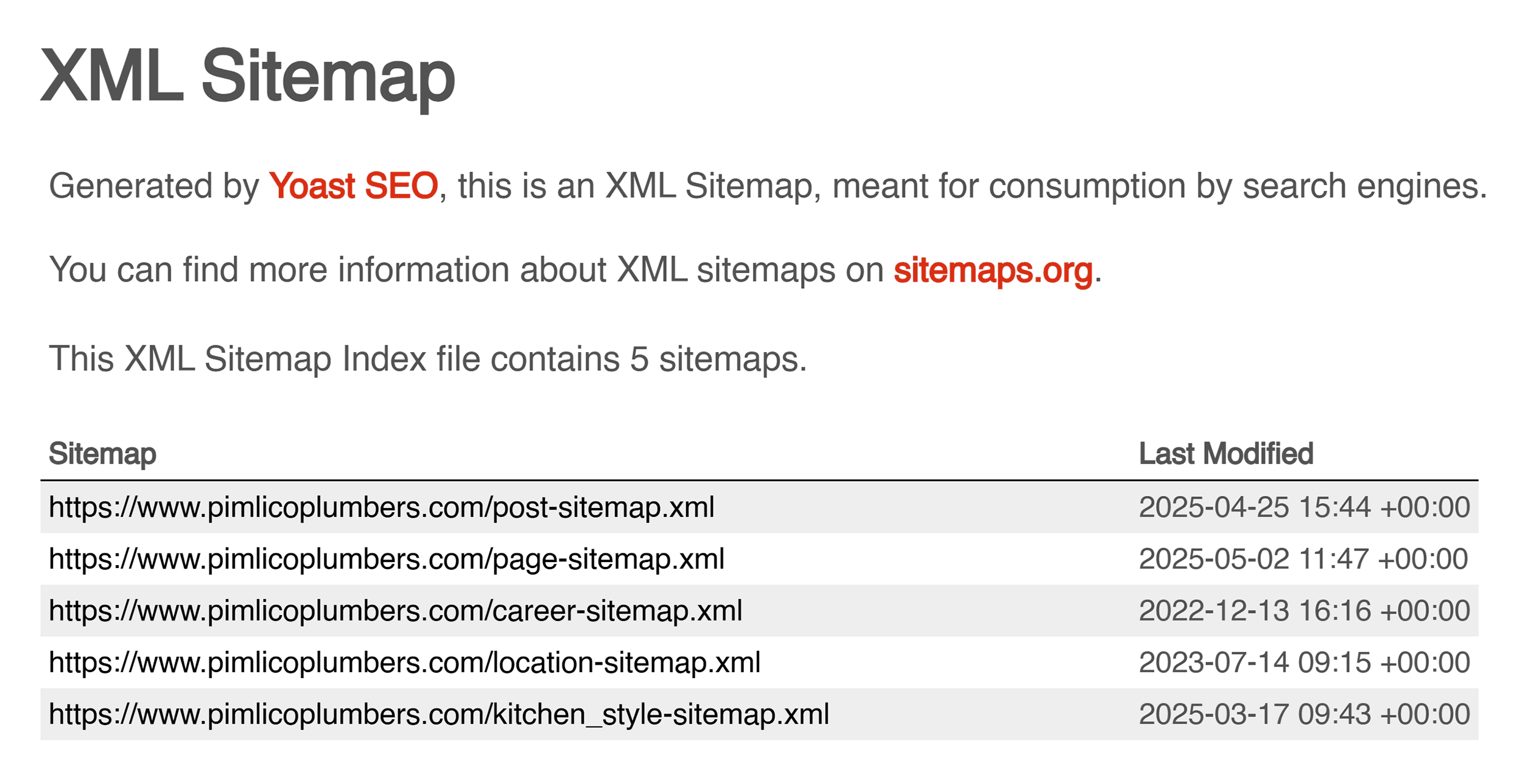 Pimlico Plumbers – XML Sitemap Pimlico Plumbers – XML Sitemap