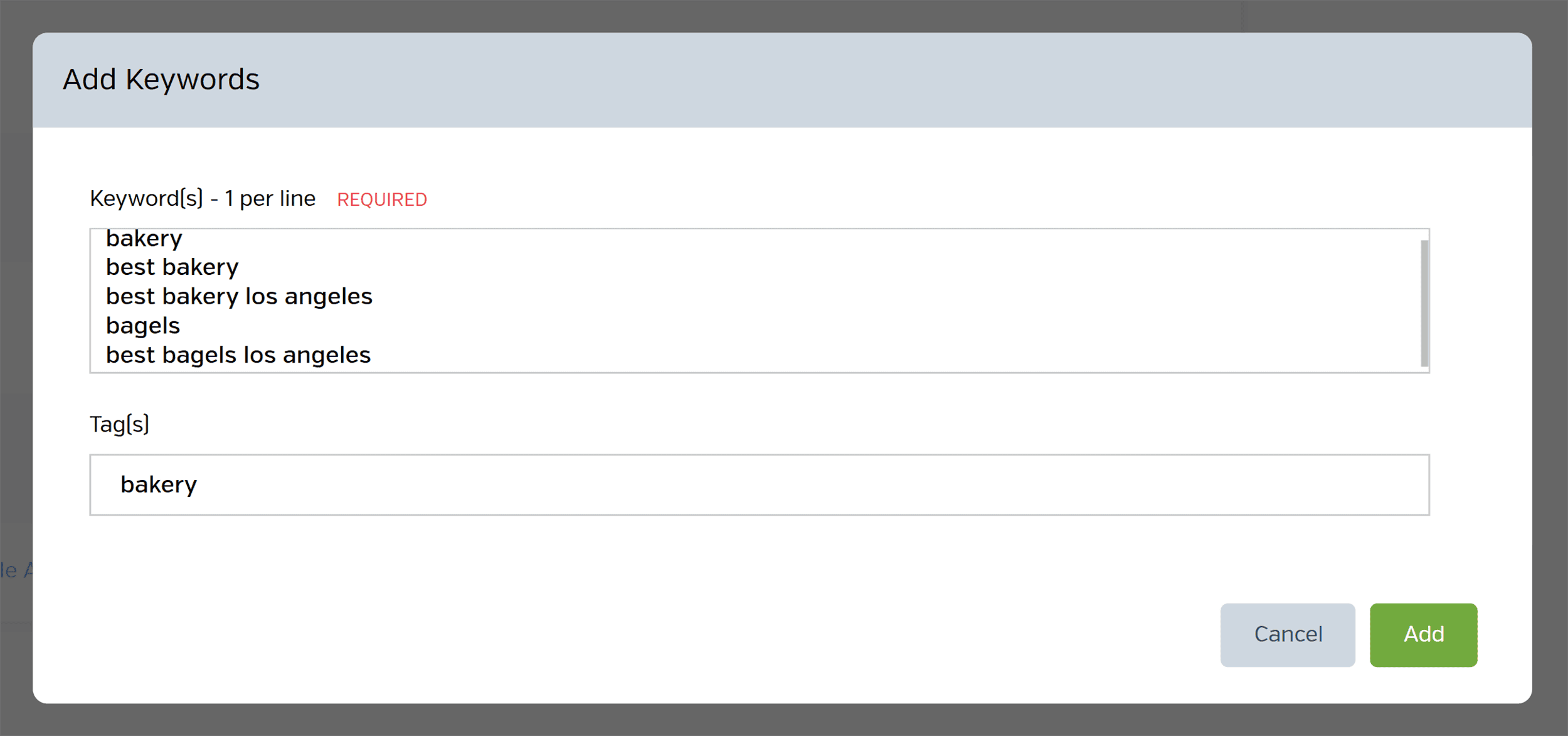 Raven Tools – Keyword Manager – Add Keywords Raven Tools – Keyword Manager – Add Keywords