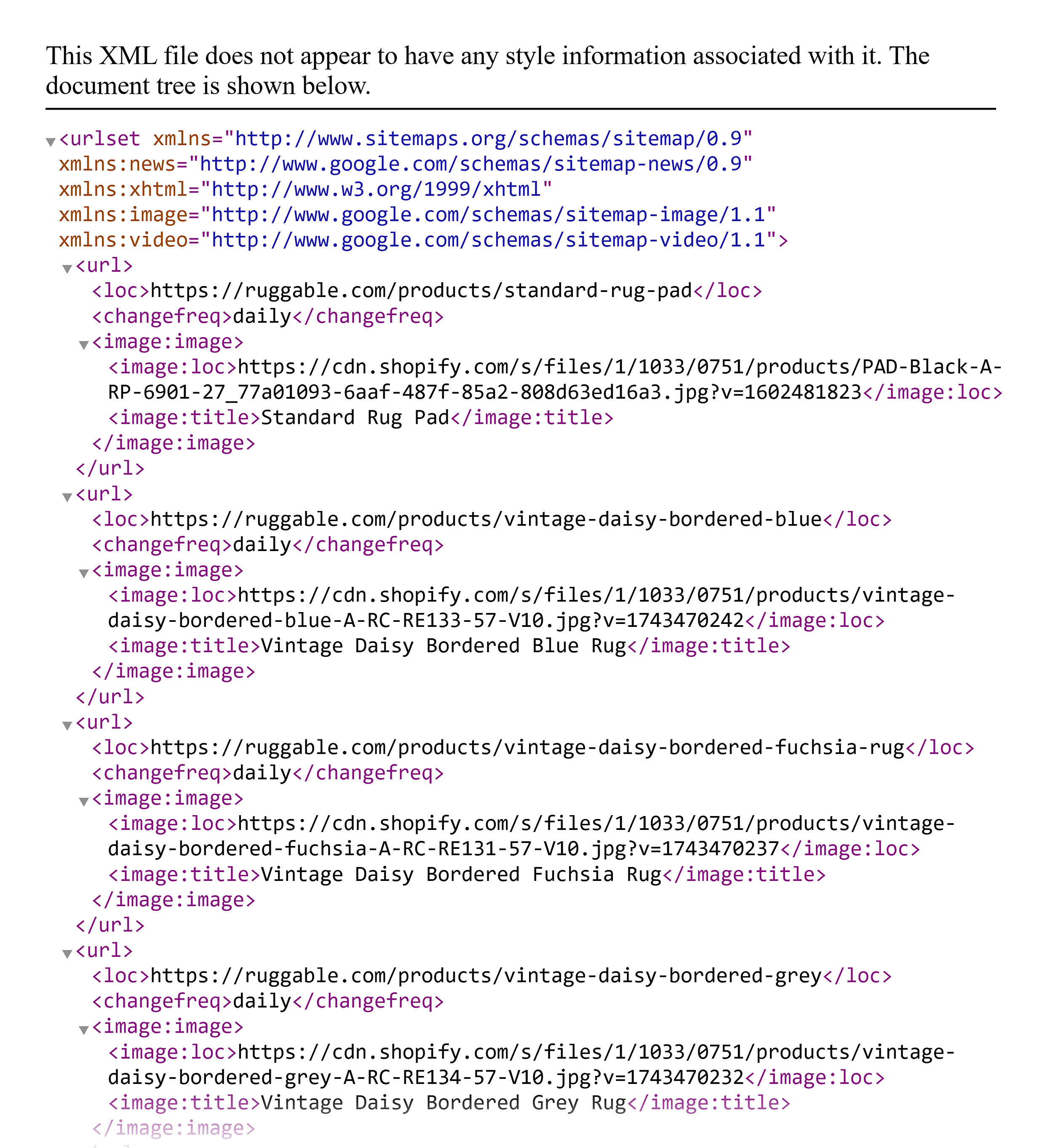 Ruggable – Extensive product sitemap Ruggable – Extensive product sitemap