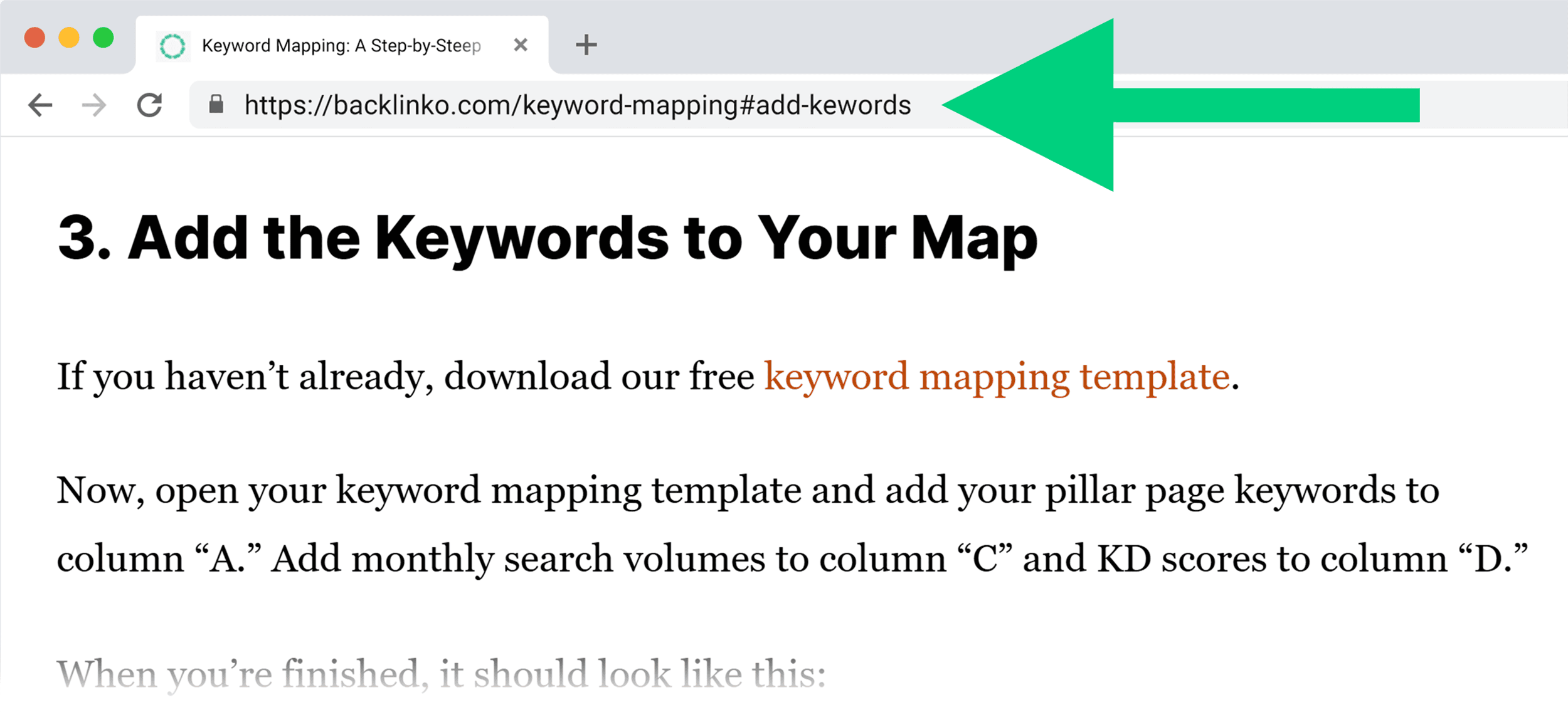 Updated URL in the address bar Updated URL in the address bar