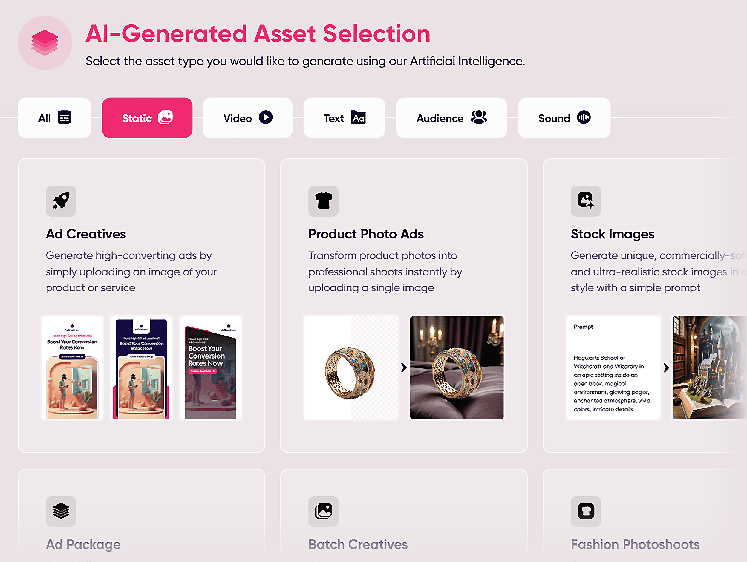 AdCreative – AI-Generated Asset Selection AdCreative – AI-Generated Asset Selection