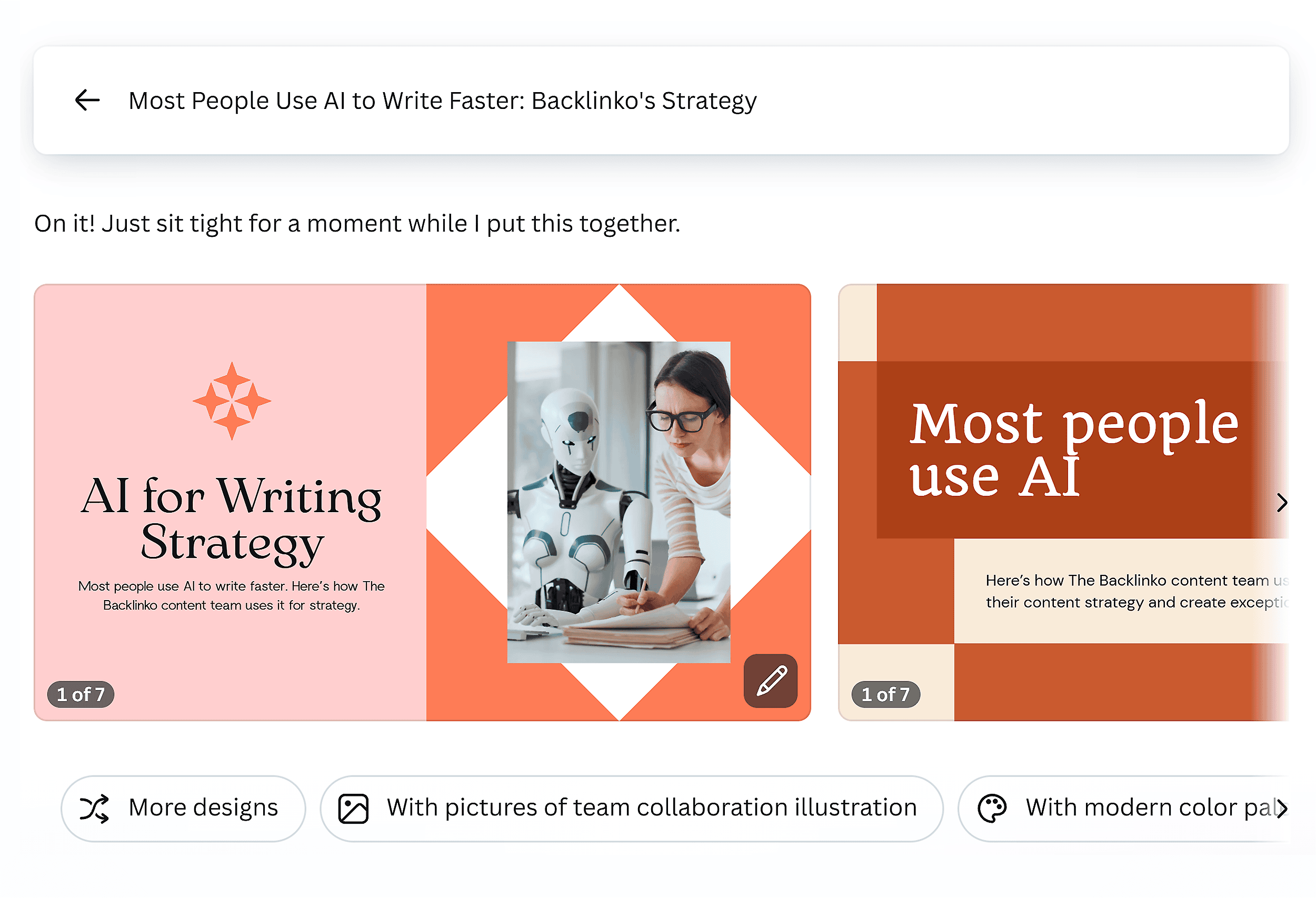 Canva – AI results Canva – AI results
