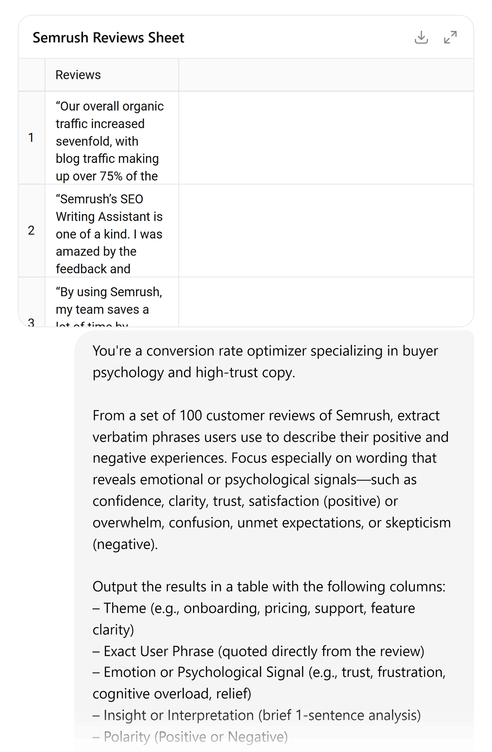 ChatGPT – Review sheet and prompt ChatGPT – Review sheet and prompt