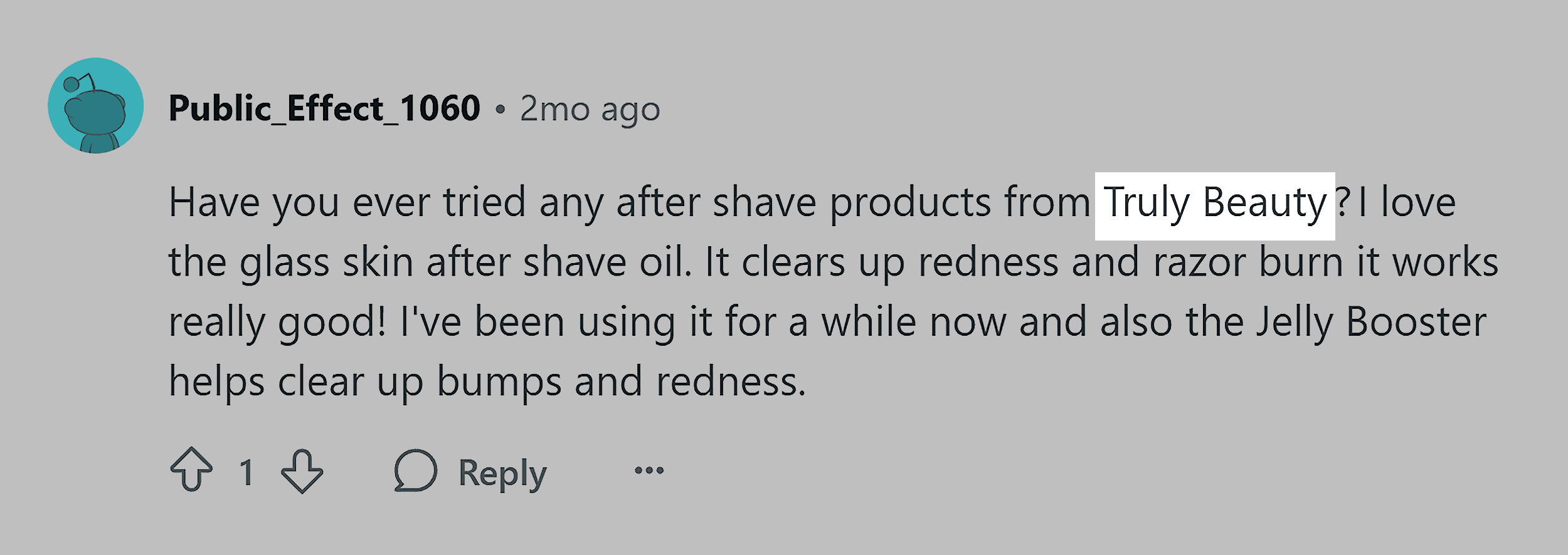 Comment on Reddit – Truly Beauty Comment on Reddit – Truly Beauty