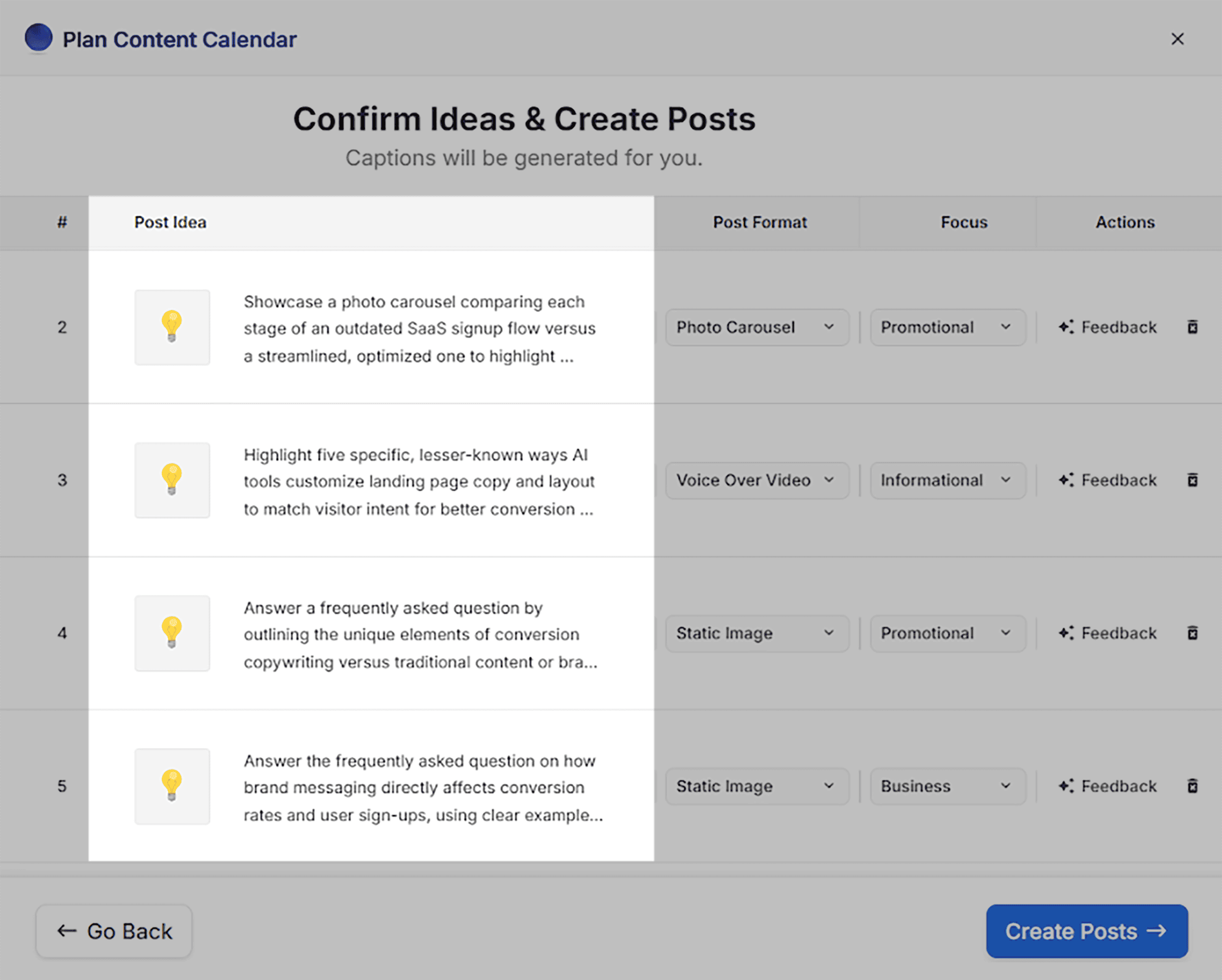 Flick – Plan Content Calendar – Confirm Ideas Flick – Plan Content Calendar – Confirm Ideas