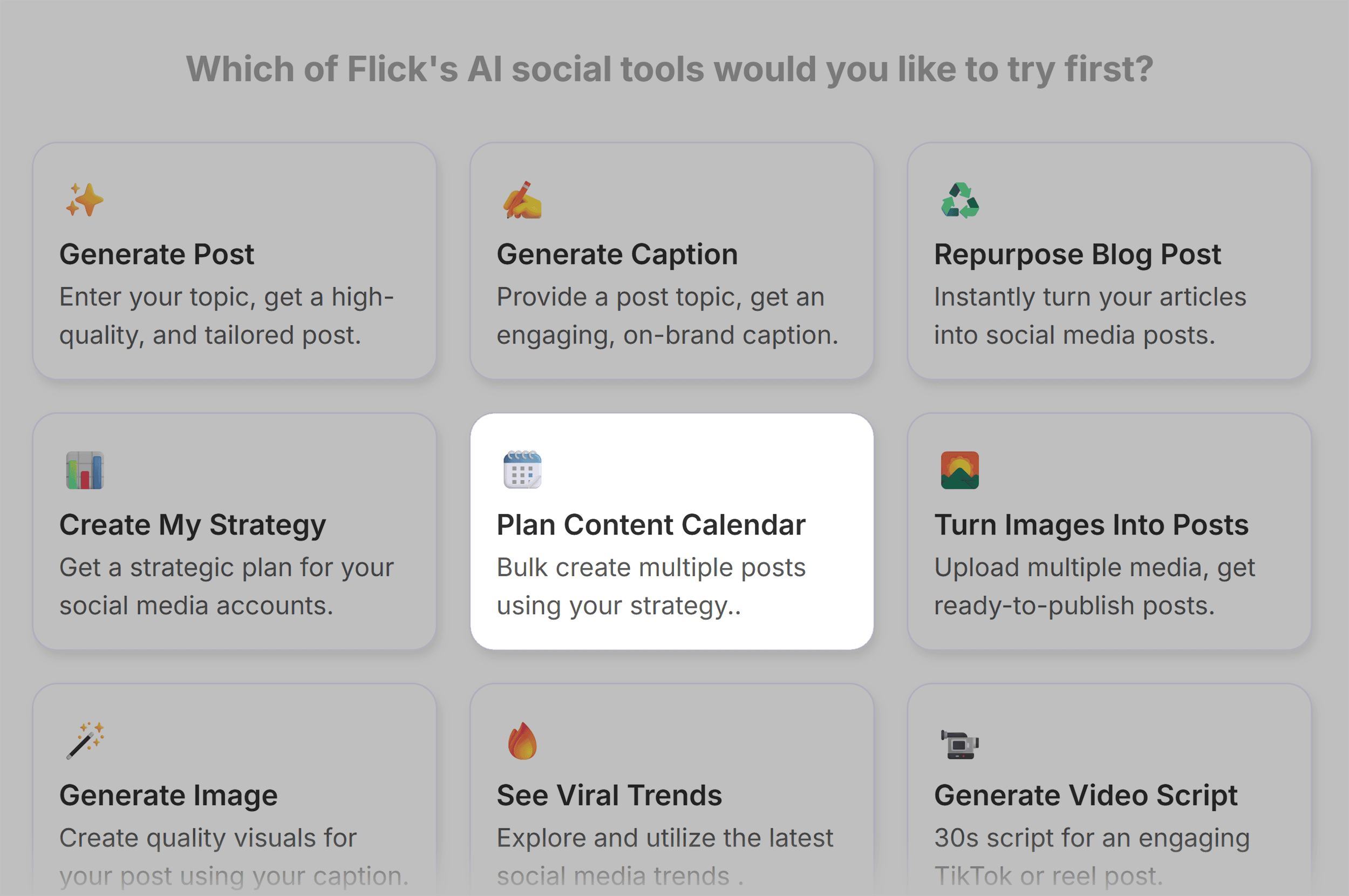 Flick – Plan Content Calendar Flick – Plan Content Calendar