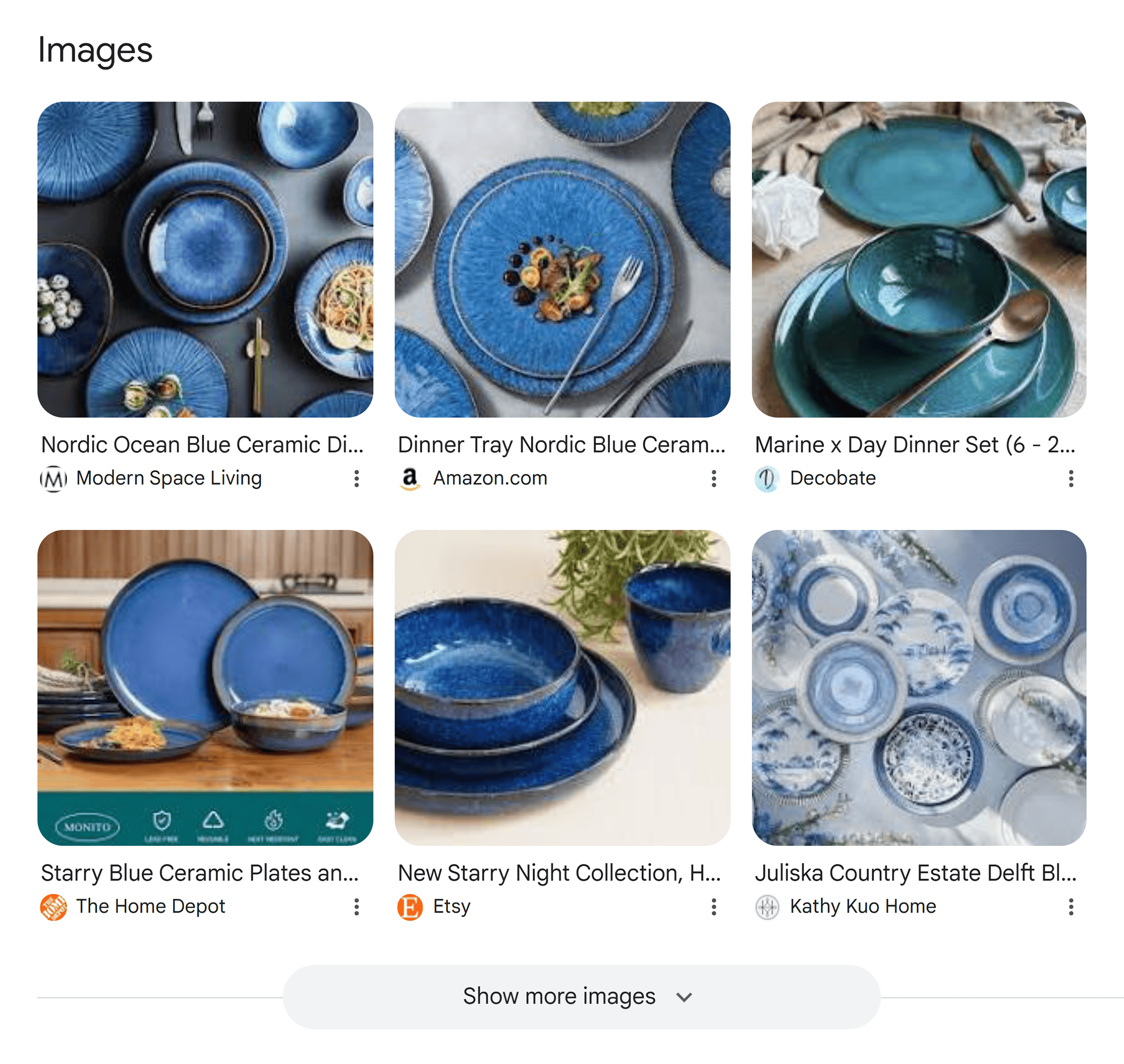 Google SERP – Blue ceramic dinner plates – Images Google SERP – Blue ceramic dinner plates – Images