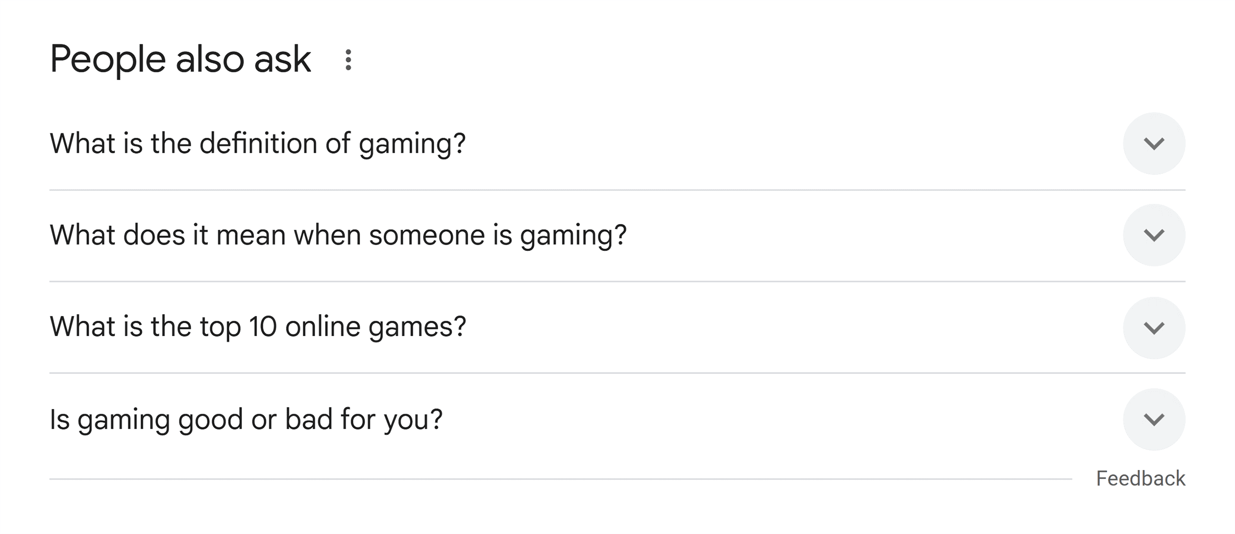 Google SERP – Gaming – People also ask Google SERP – Gaming – People also ask