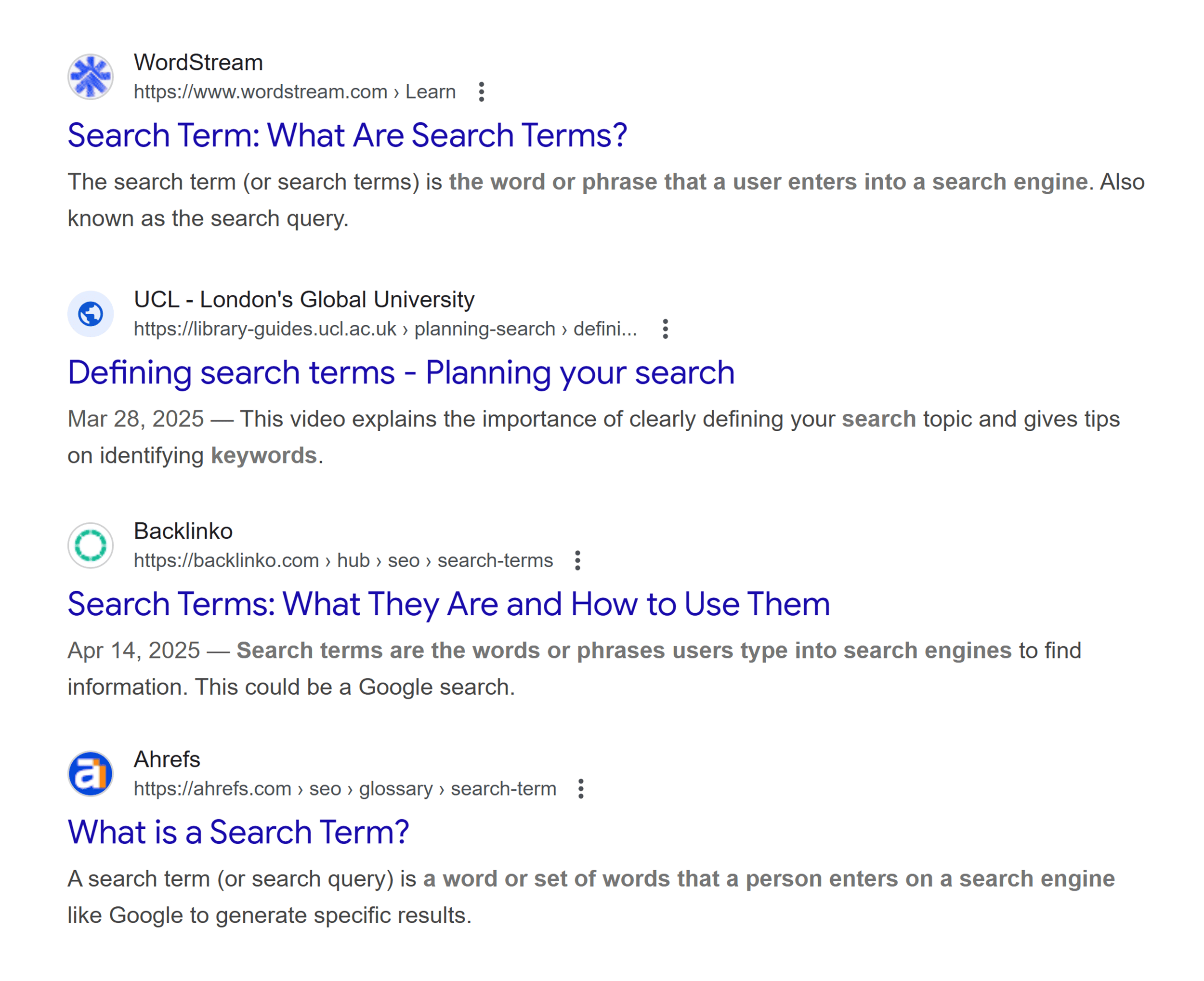 Google SERP – What are search terms Google SERP – What are search terms