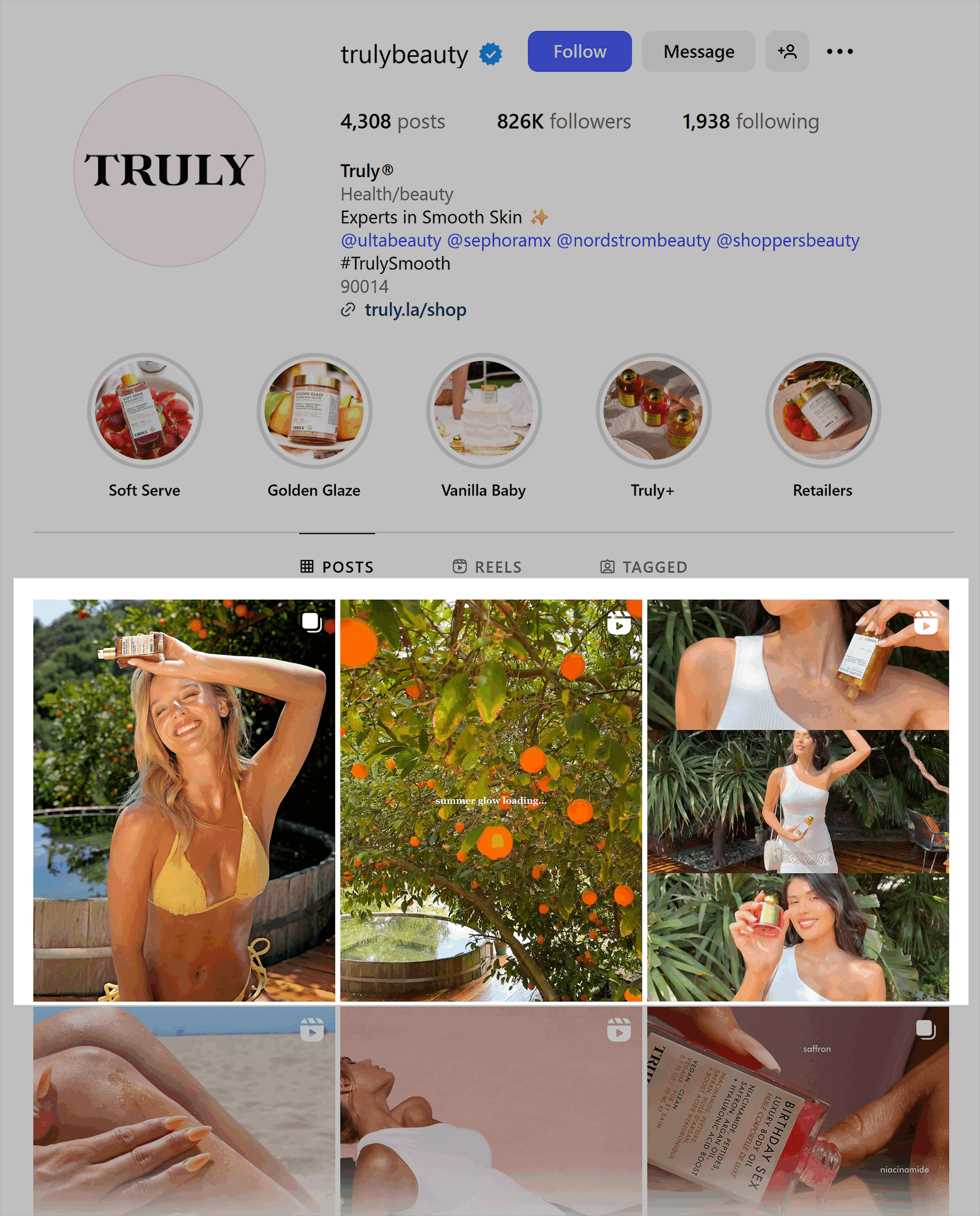 Instagram – Truly Beauty – No pinned posts Instagram – Truly Beauty – No pinned posts