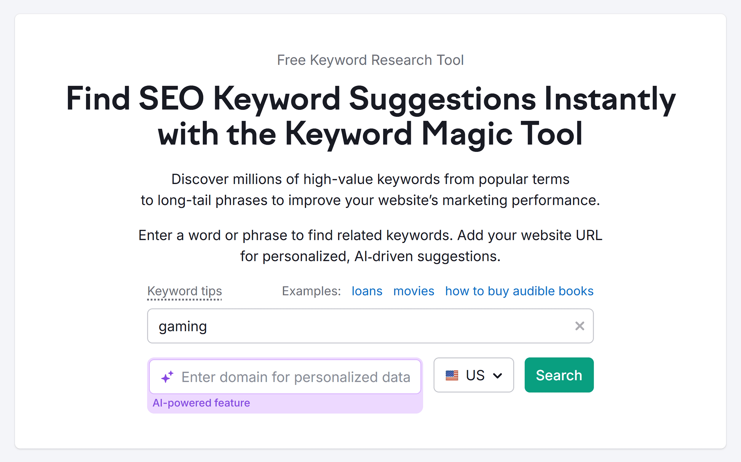 Keyword Magic Tool – Gaming – Search Keyword Magic Tool – Gaming – Search