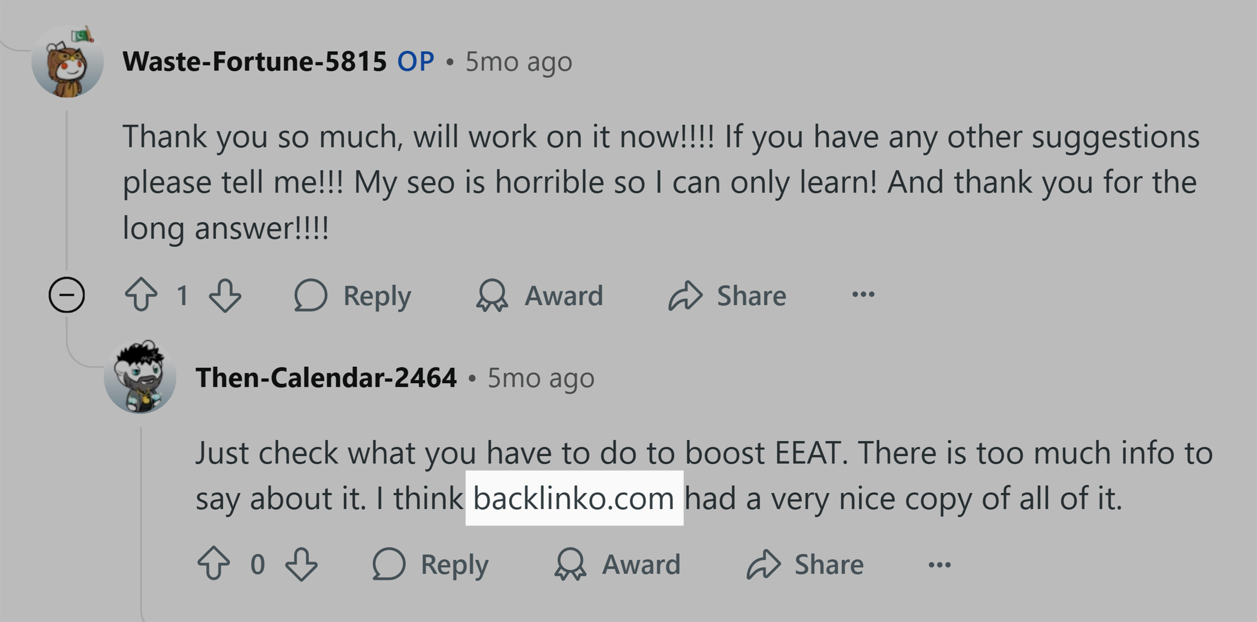 Reddit – Comment from a satisfied customer Reddit – Comment from a satisfied customer
