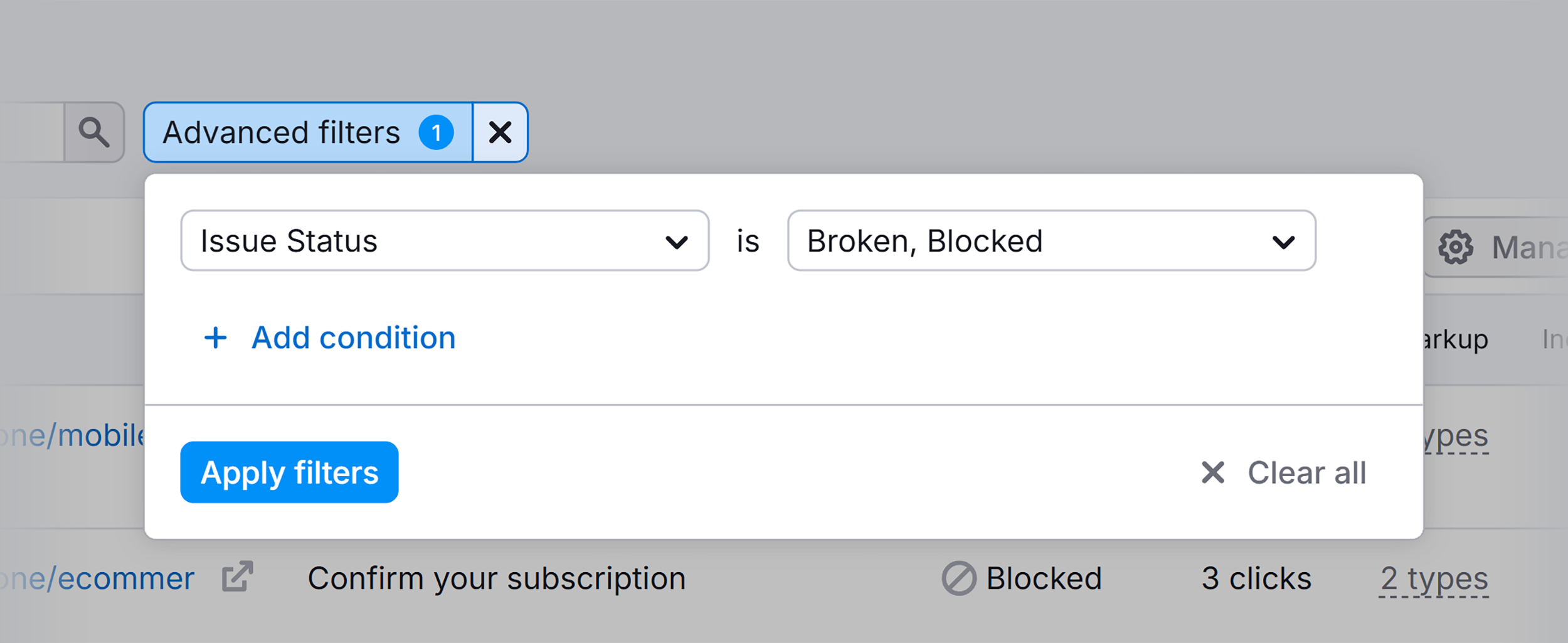 Site Audit – Crawled Pages – Advanced filters Site Audit – Crawled Pages – Advanced filters