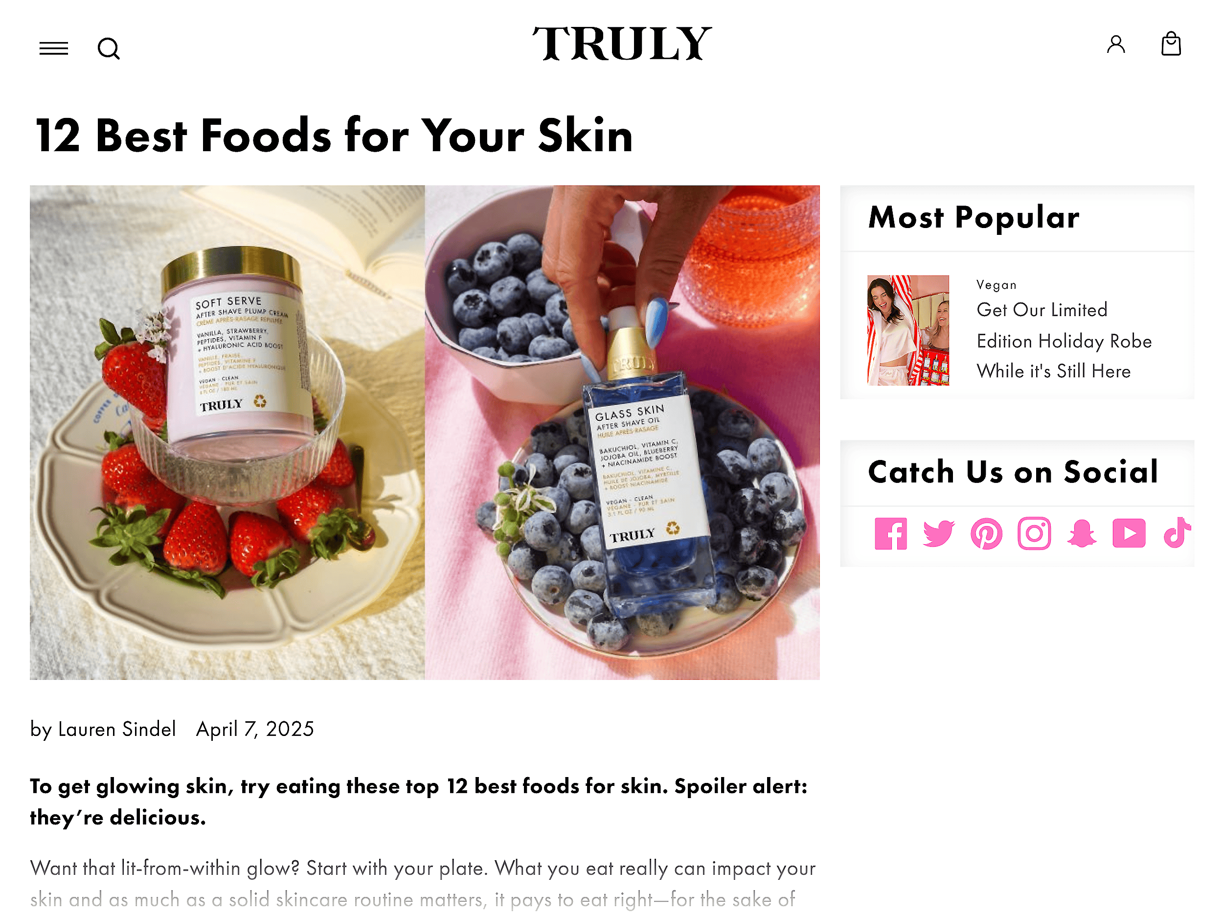 Truly Beauty – Blog – Best foods for skin Truly Beauty – Blog – Best foods for skin