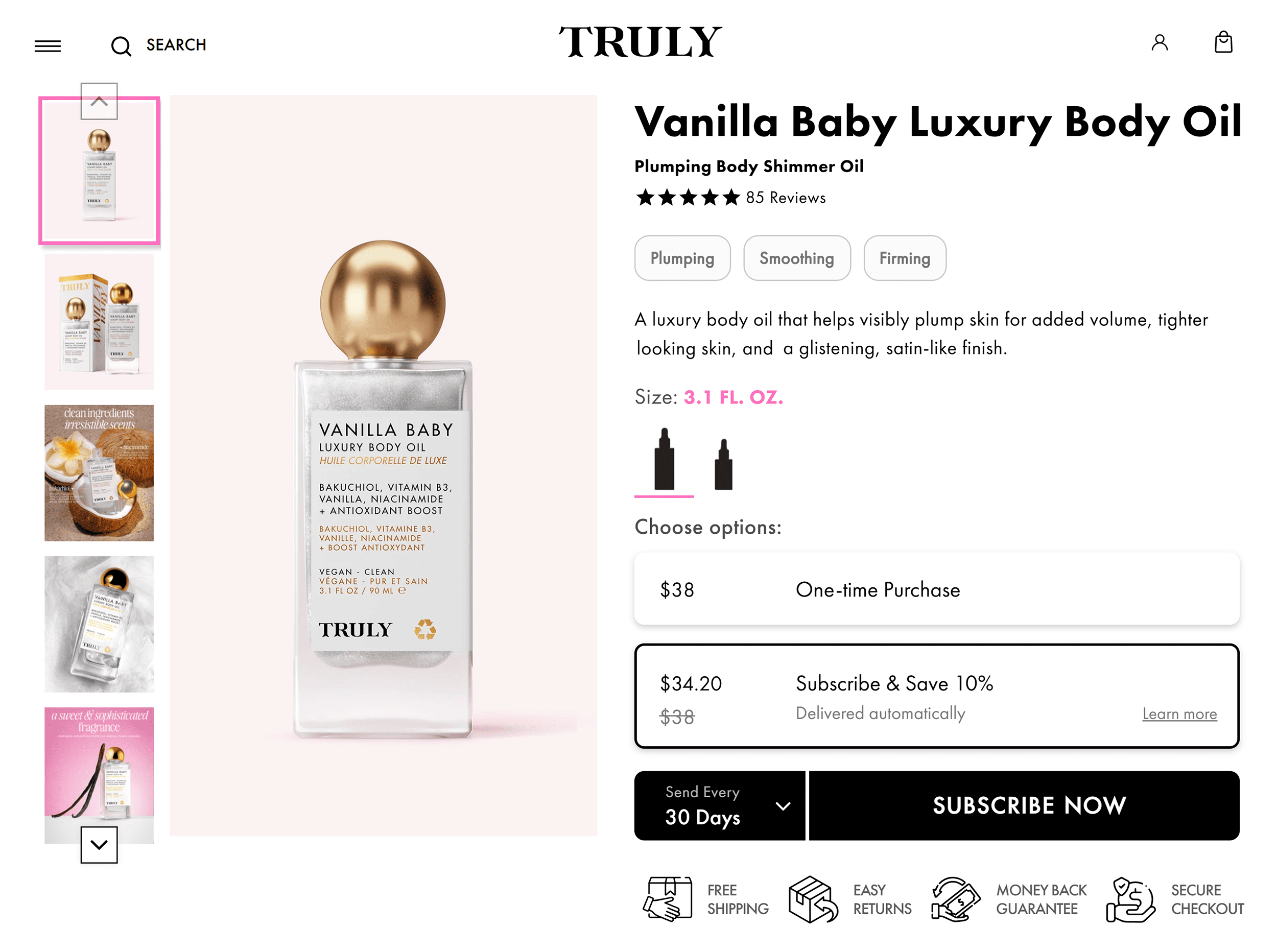 Truly Beauty products – Vanilla Baby Luxury Body Oil Truly Beauty products – Vanilla Baby Luxury Body Oil