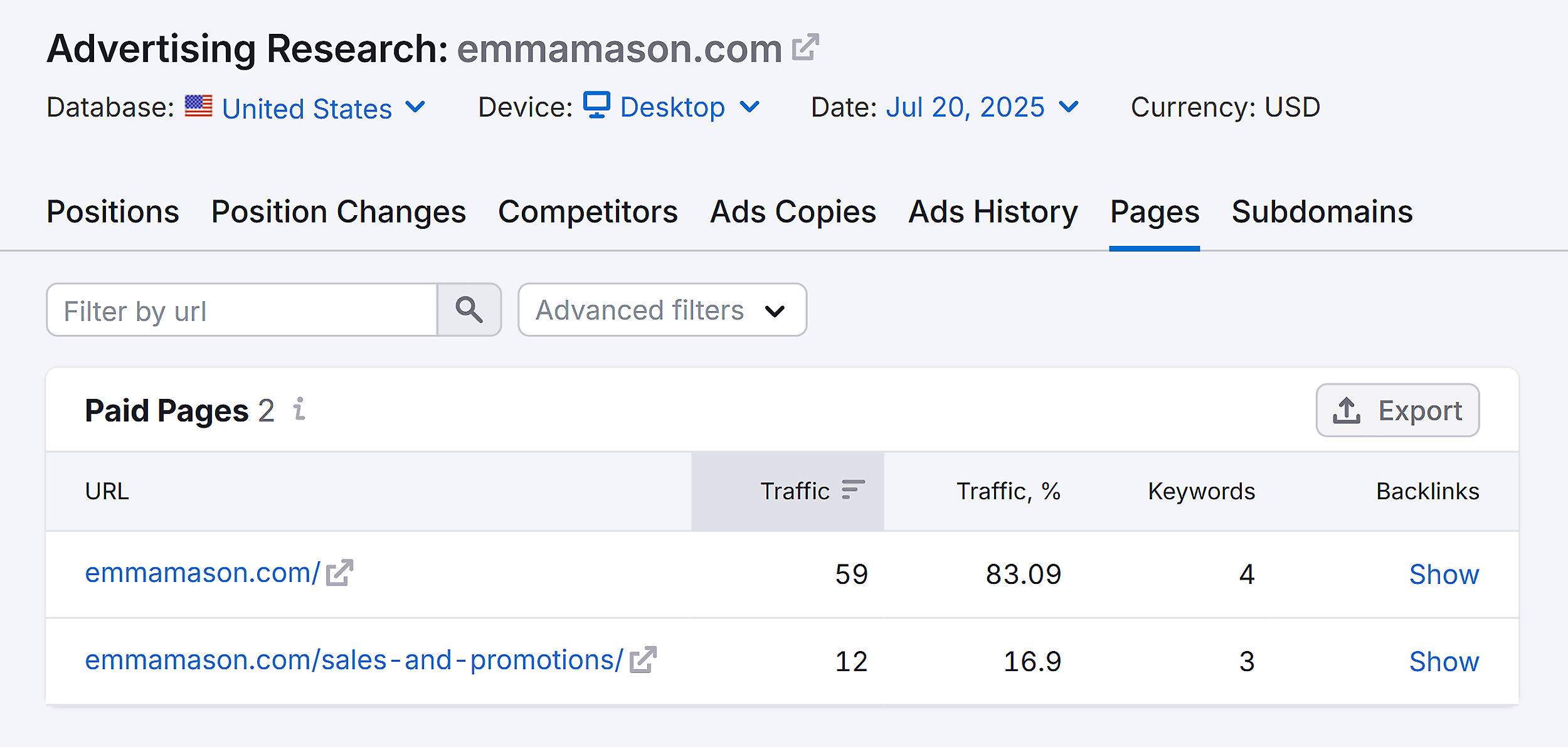Advertising Research – EmmaMason – Pages