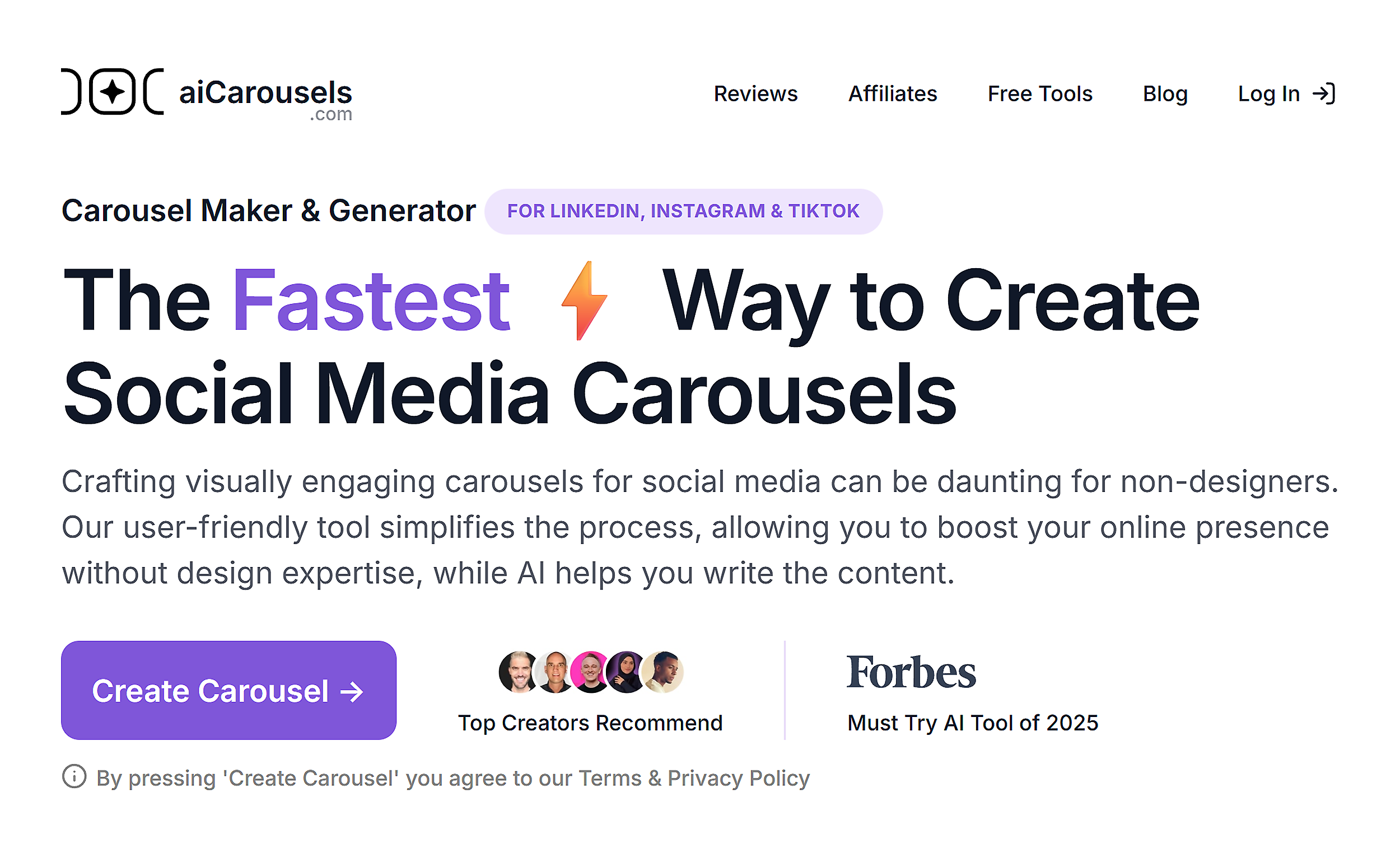 AI Carousel – Homepage