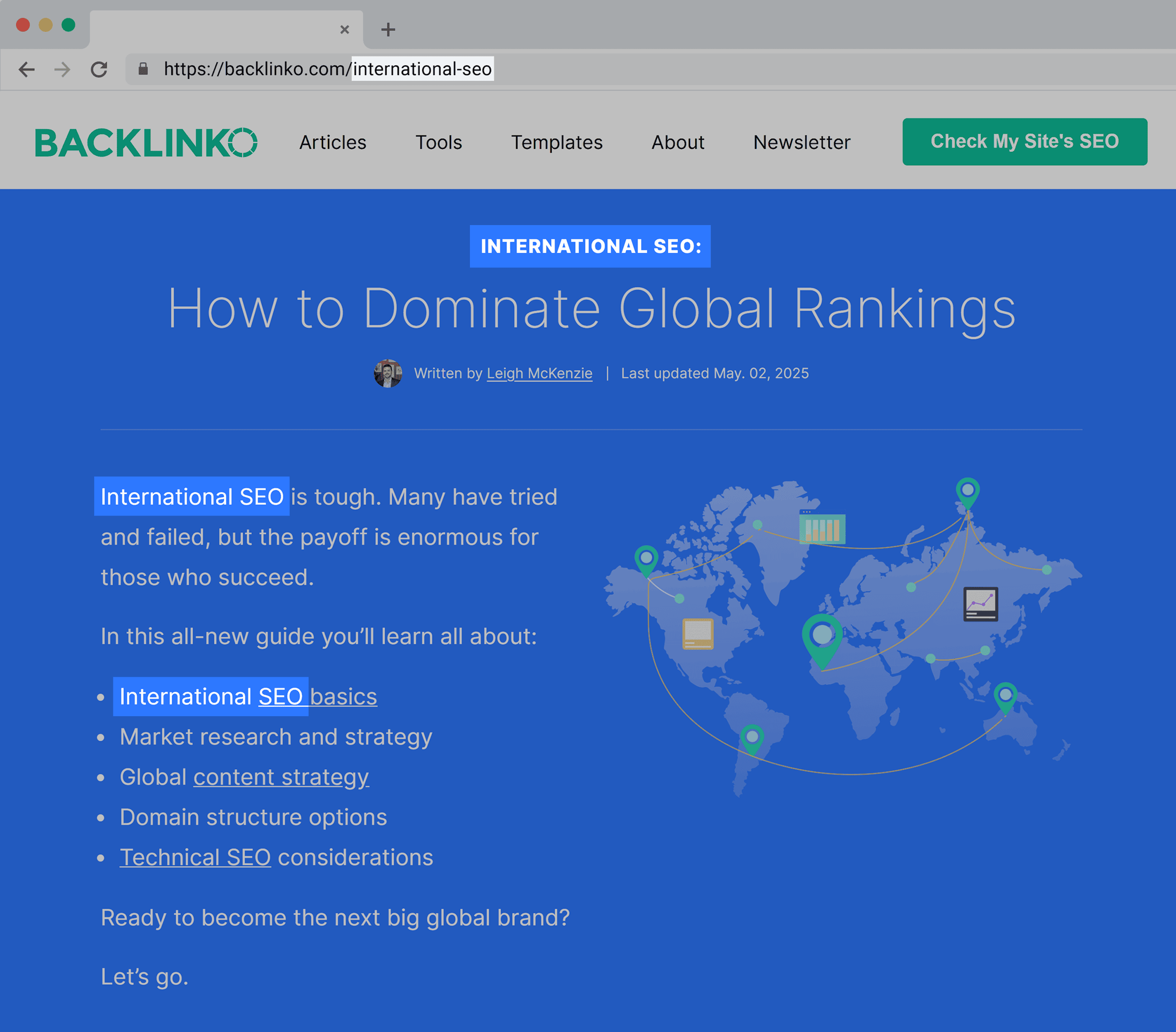 Backlinko – International SEO – KW in URL, title & intro Backlinko – International SEO – KW in URL, title & intro