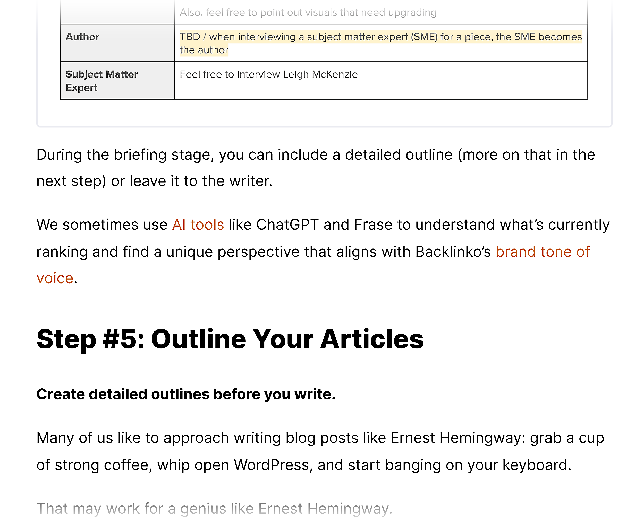 Backlinko – Scale Content – Outline your articles Backlinko – Scale Content – Outline your articles