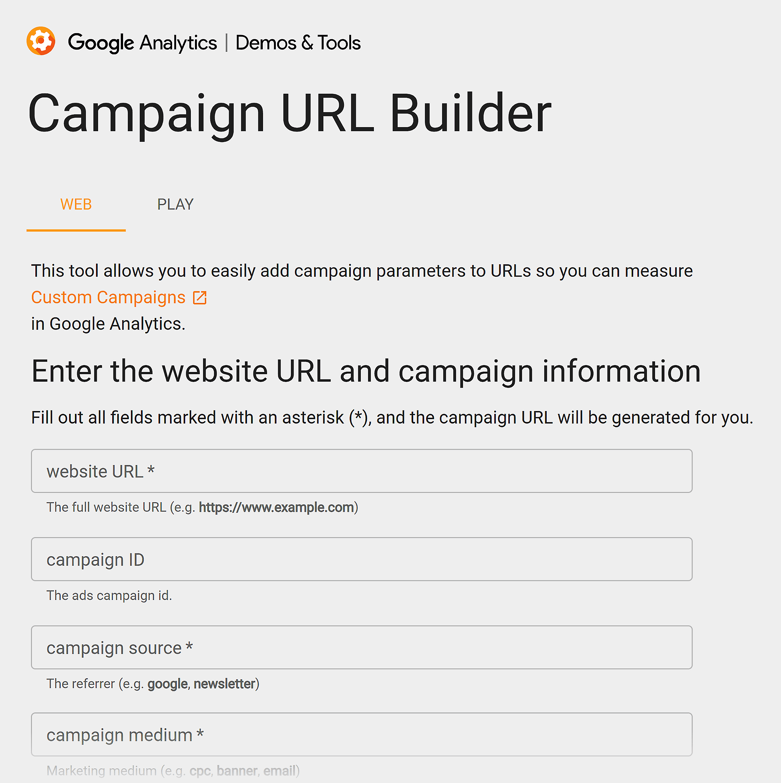 Campaign URL Builder Campaign URL Builder