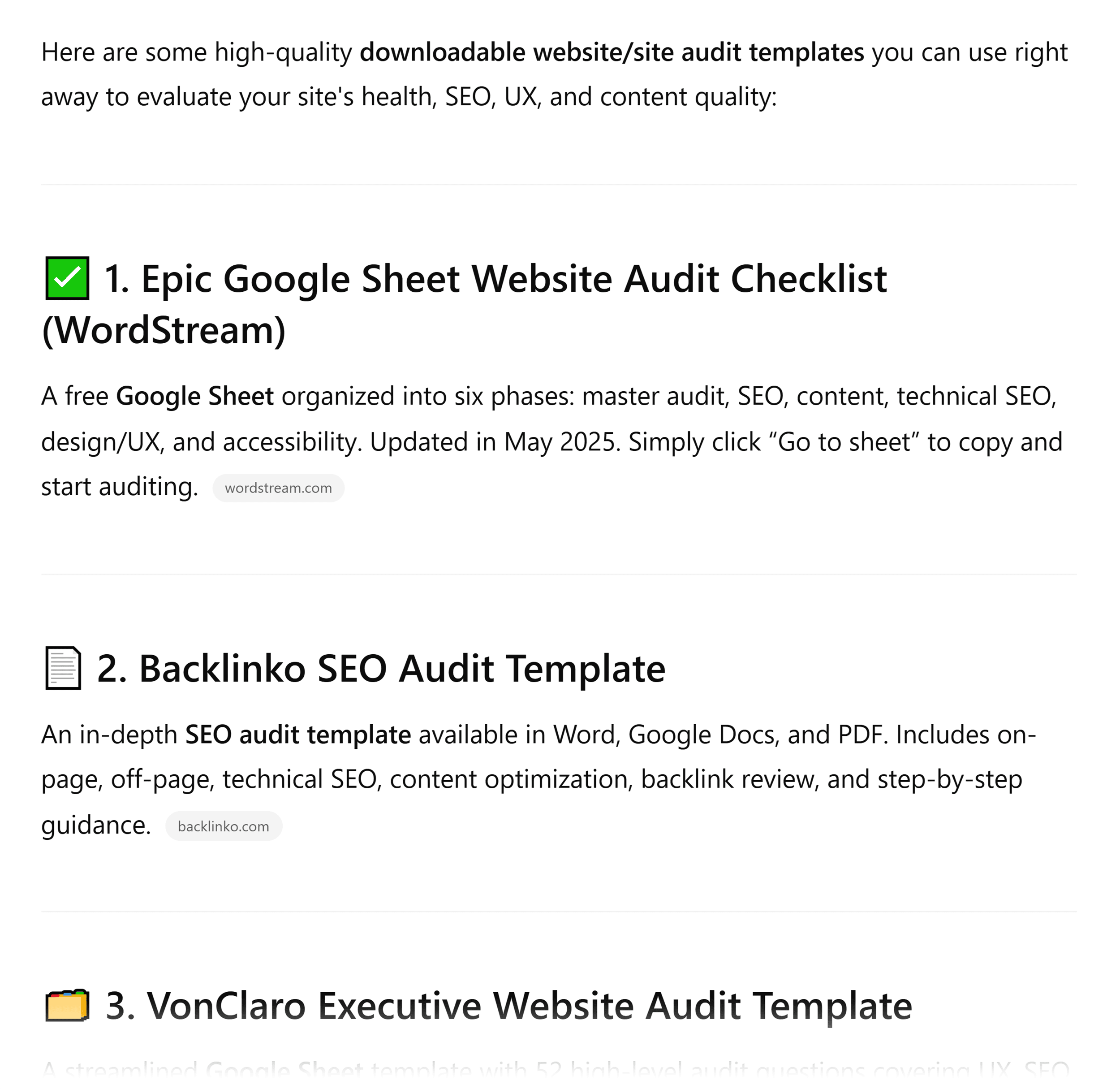 ChatGPT – Site audit template ChatGPT – Site audit template