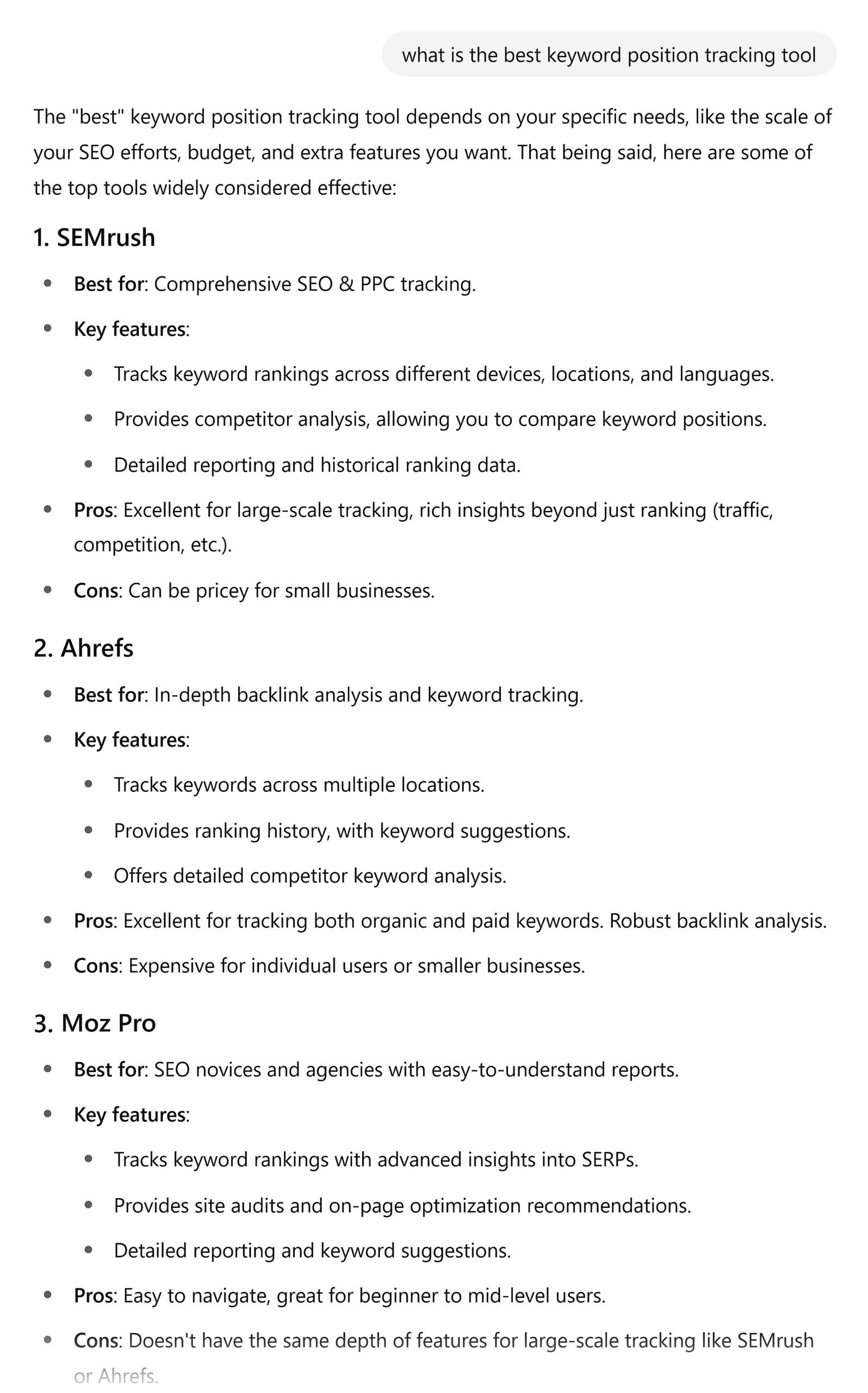 ChatGPT – What is the best keyword position tracking tool ChatGPT – What is the best keyword position tracking tool