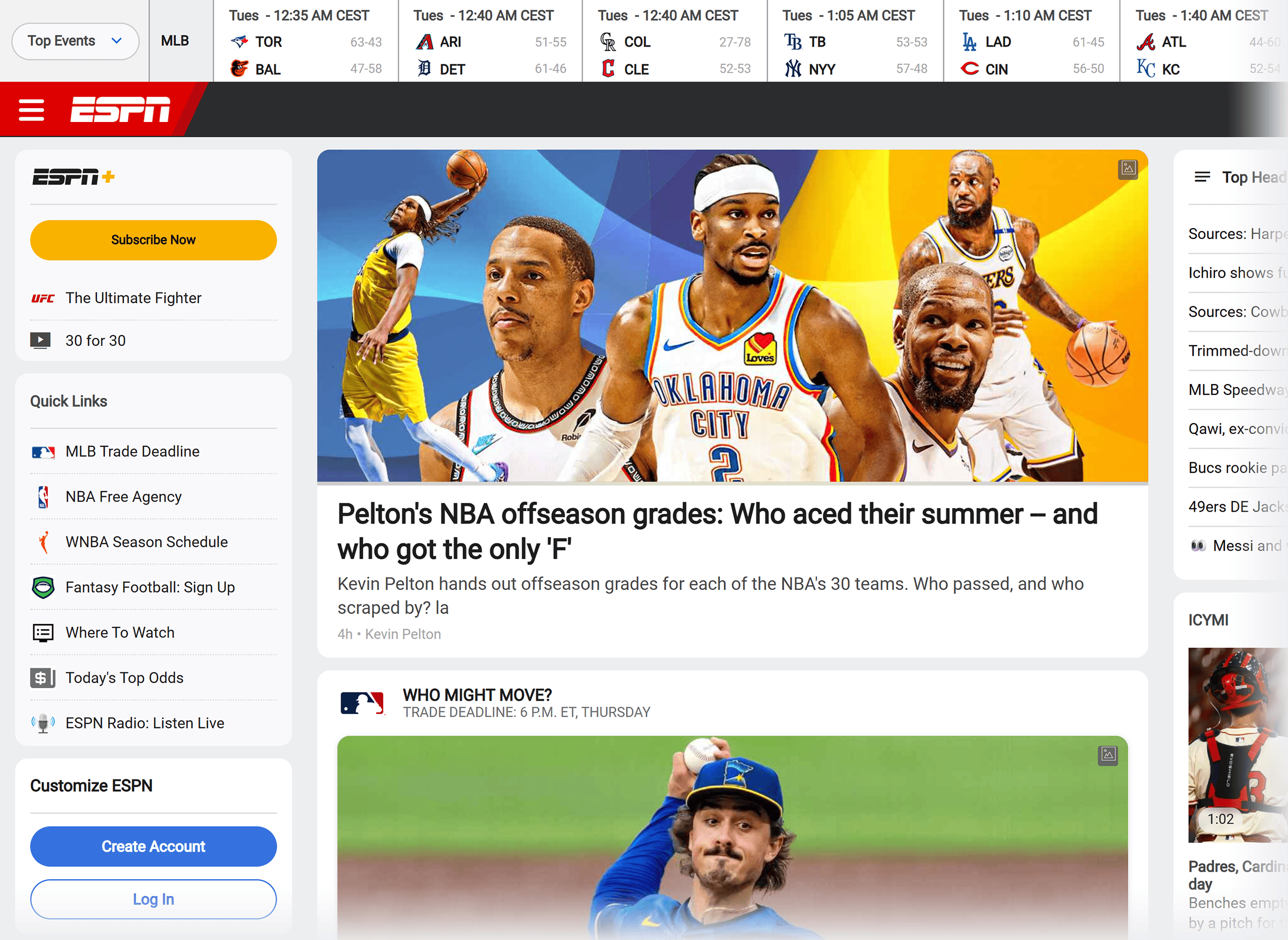 ESPN – Homepage ESPN – Homepage