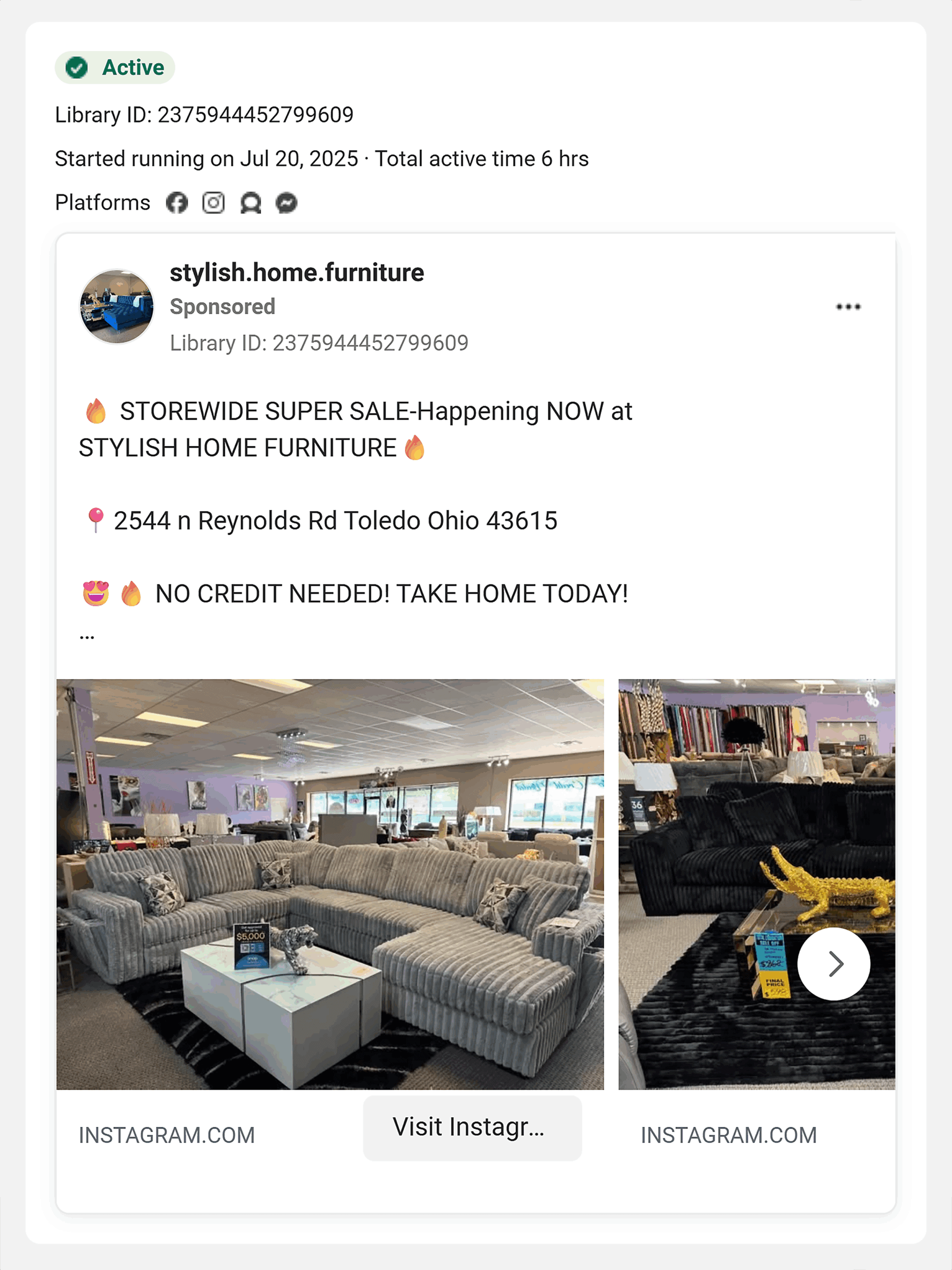 Facebook Library – Meta Ad Details