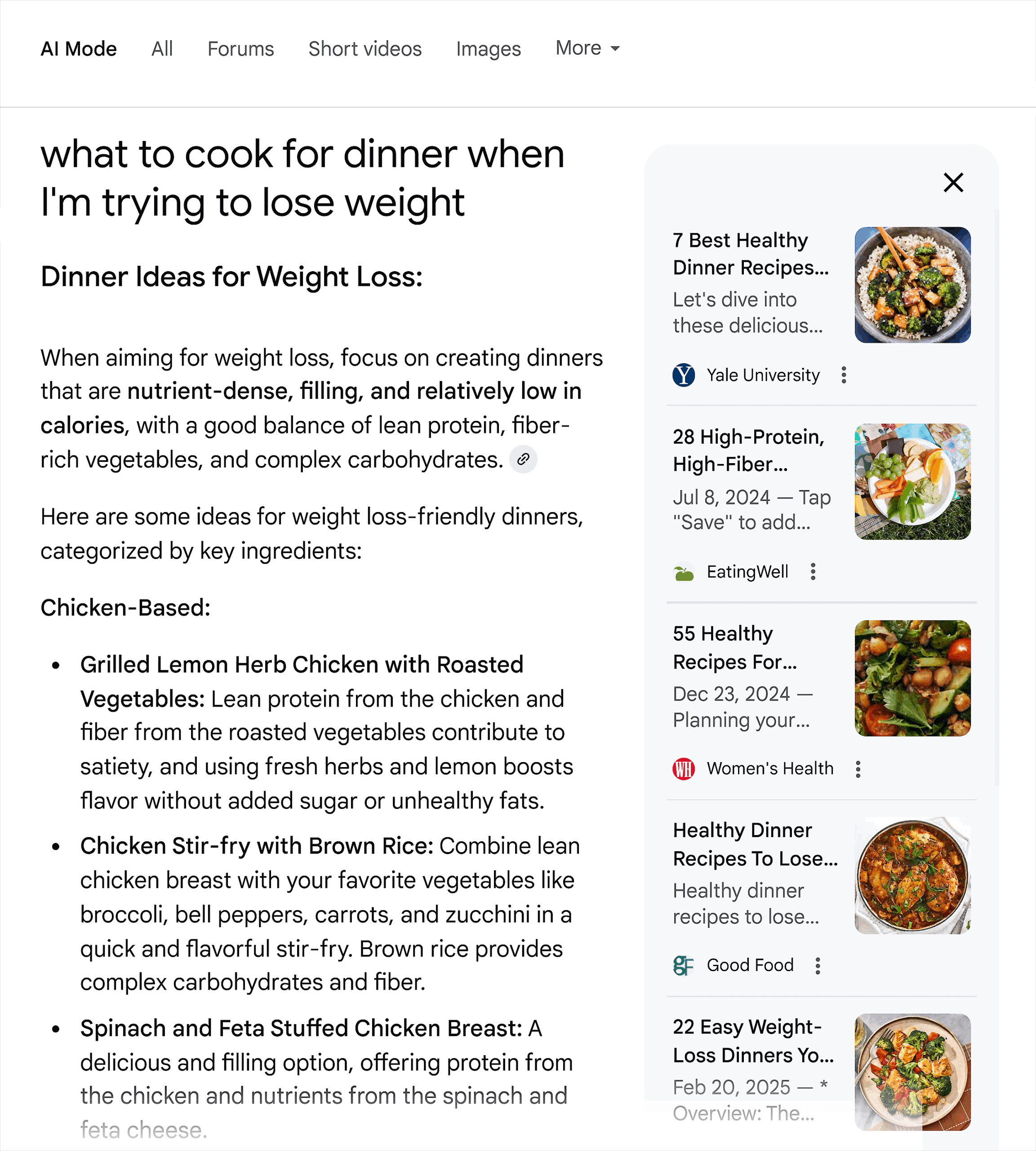 Google AI Mode – Cooking recipe Google AI Mode – Cooking recipe