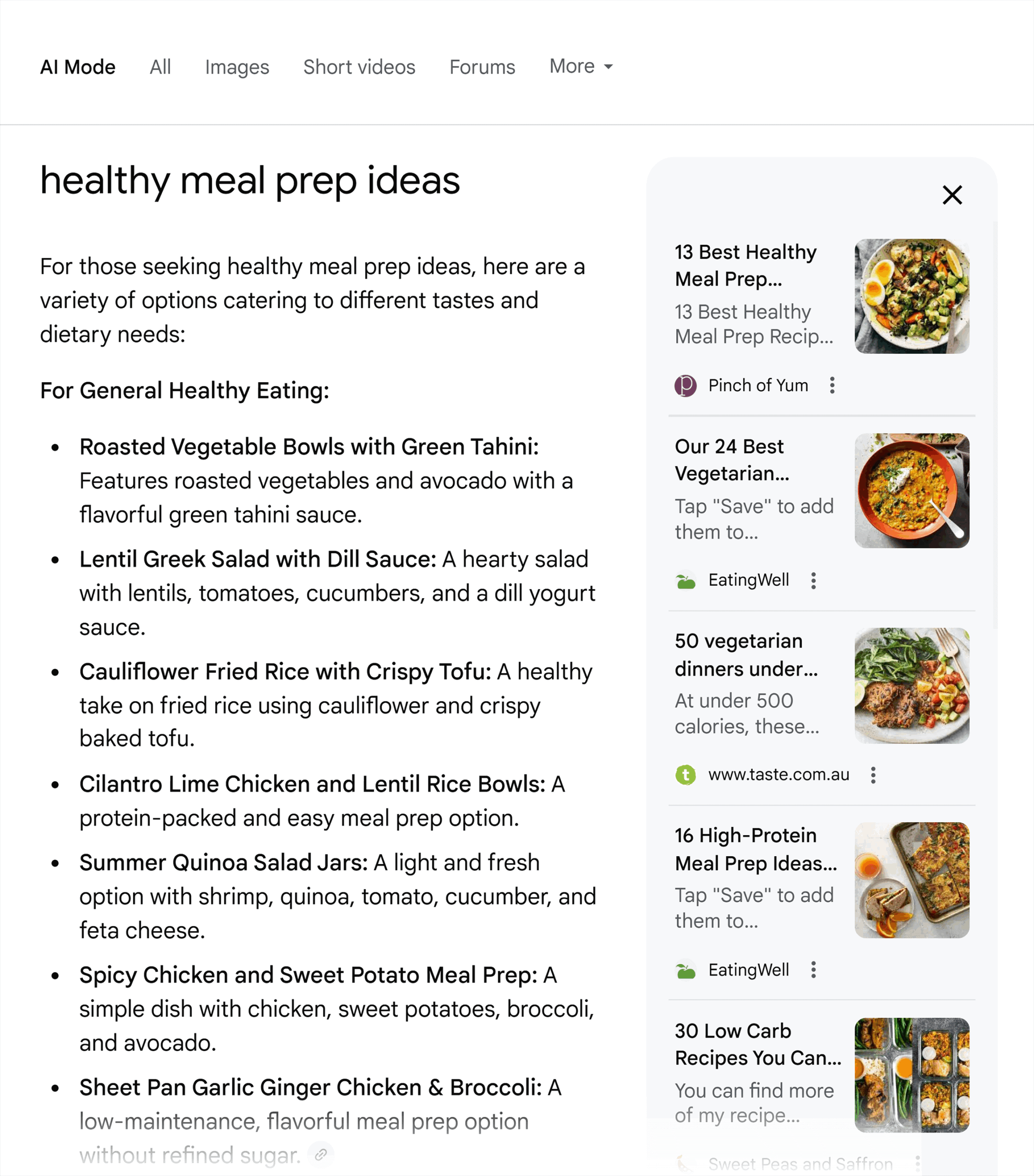 Google AI Mode – Healthy meal prep ideas Google AI Mode – Healthy meal prep ideas