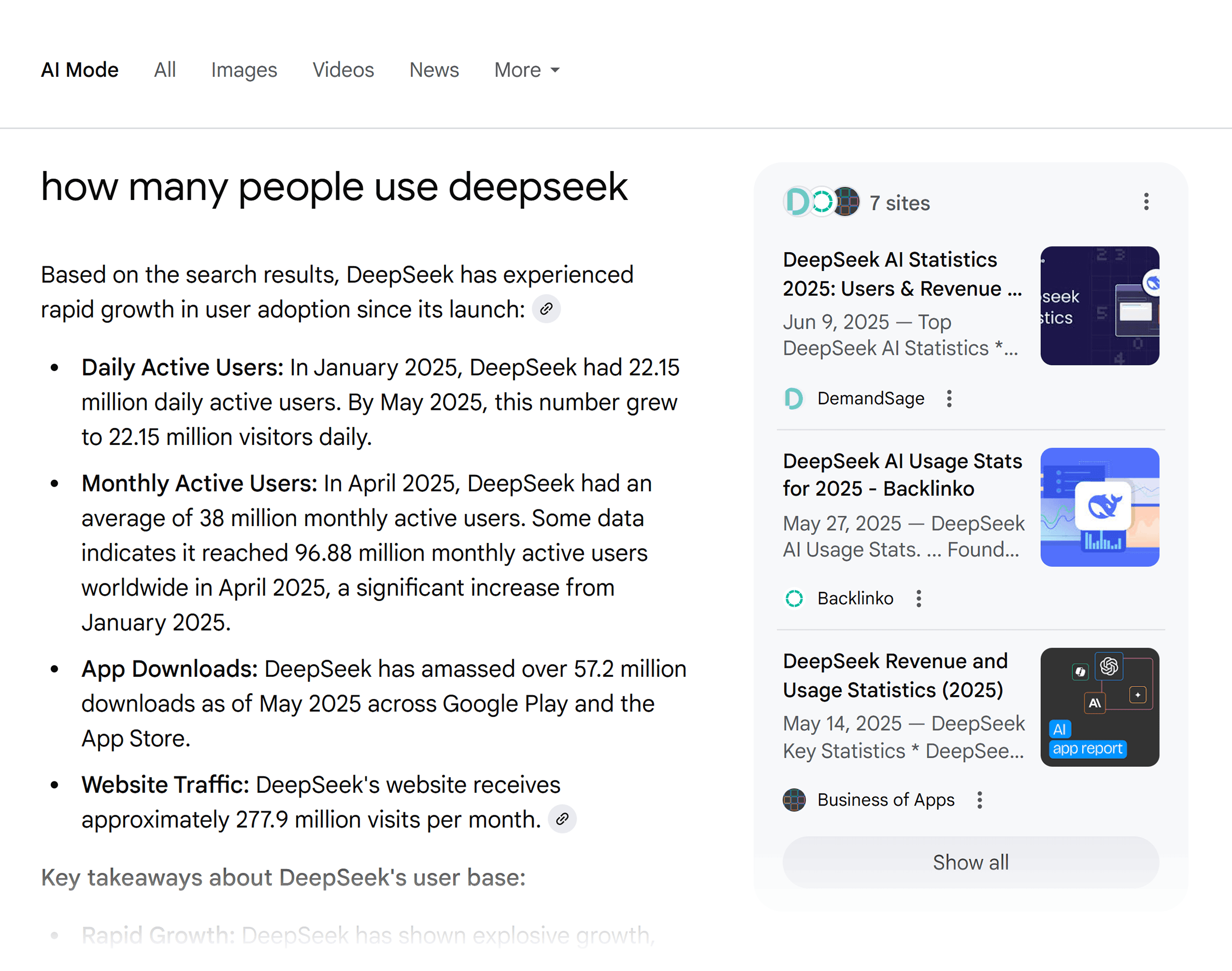 Google SERP – DeepSeek usage – AI Mode Google SERP – DeepSeek usage – AI Mode