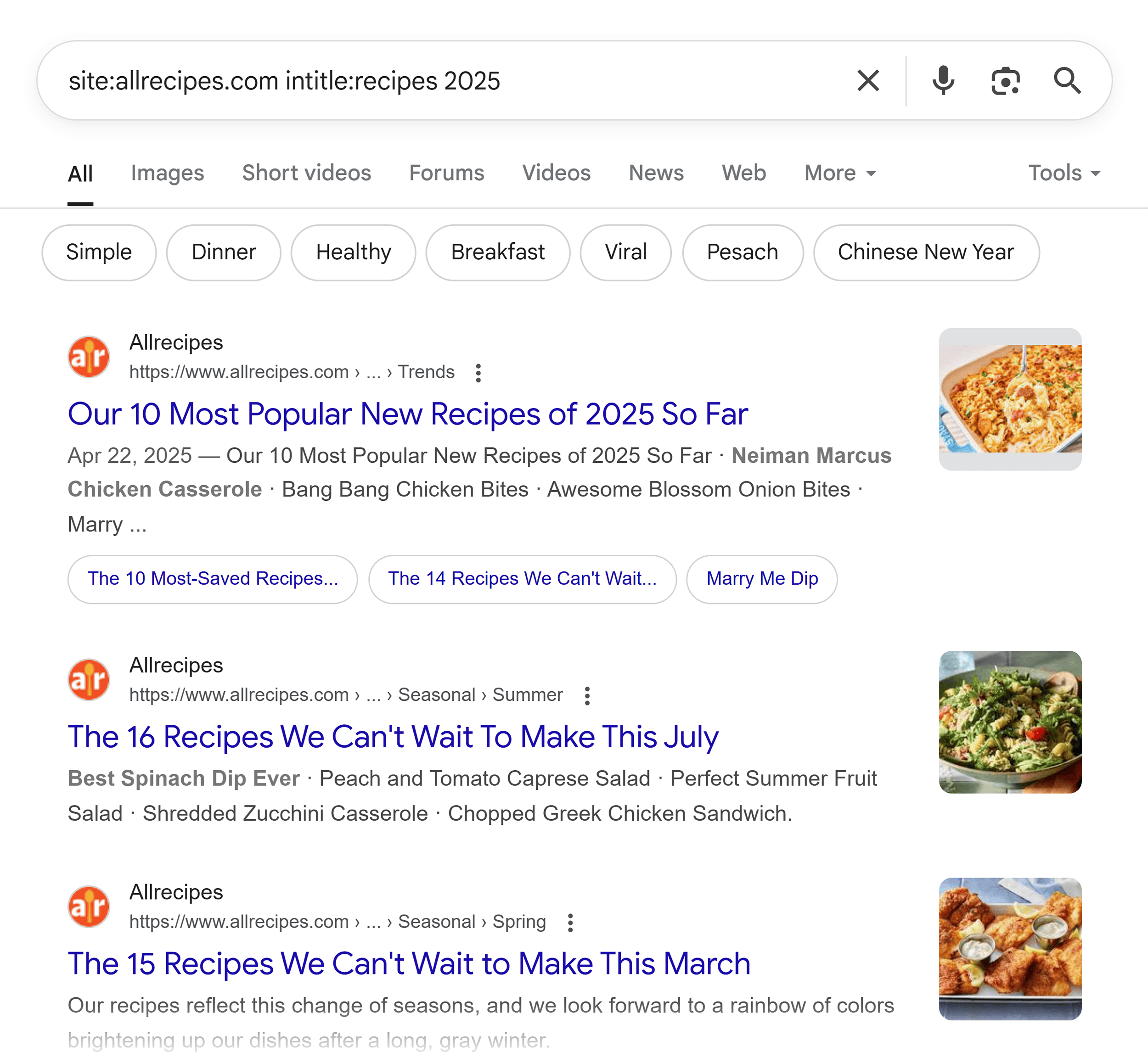 Google SERP – Recipes 2025 Google SERP – Recipes 2025
