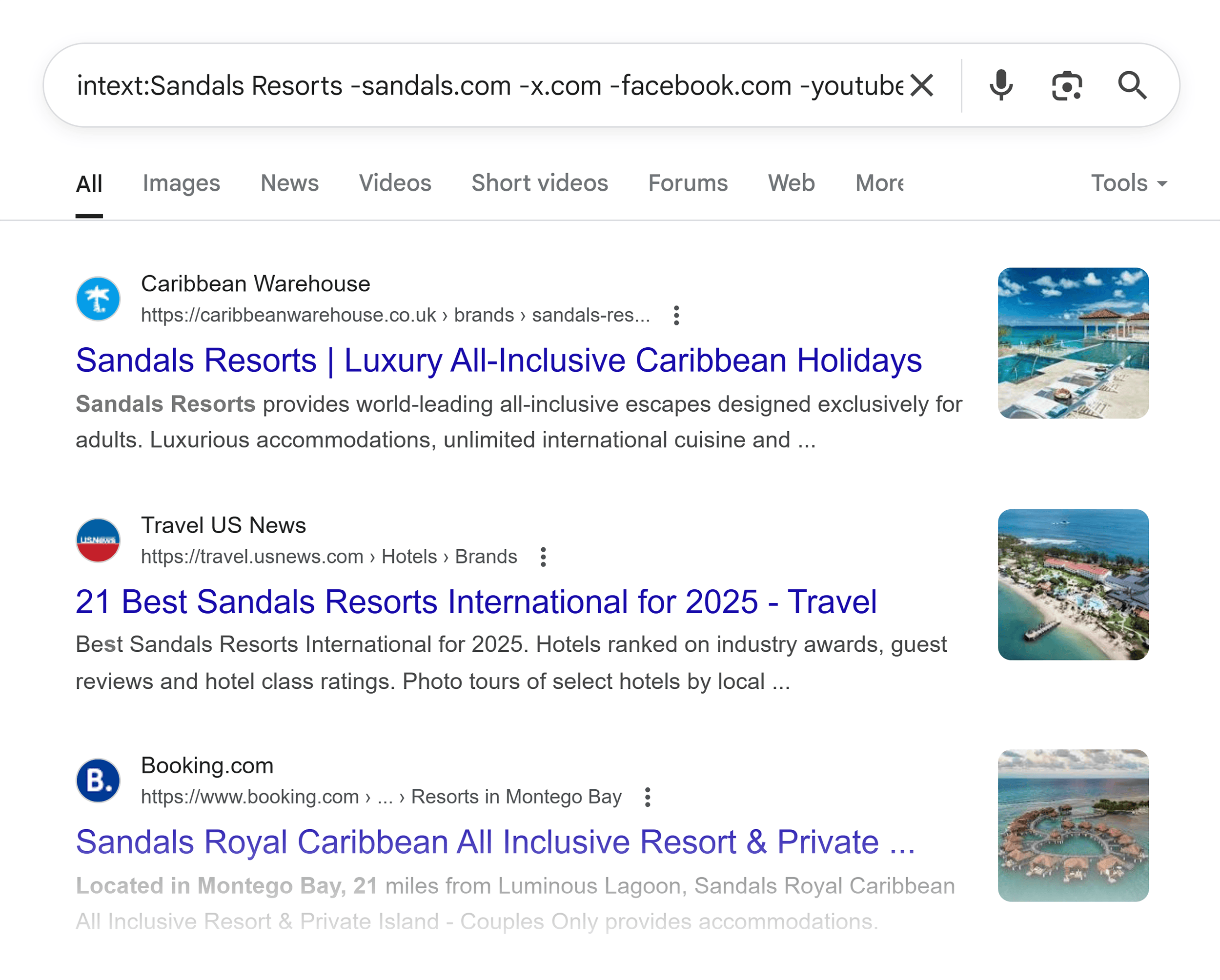 Google SERP – Sandals mentions Google SERP – Sandals mentions