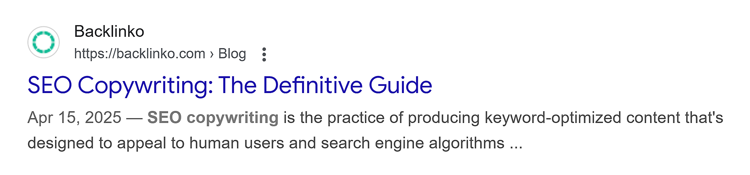 Google SERP – SEO Copywriting Google SERP – SEO Copywriting
