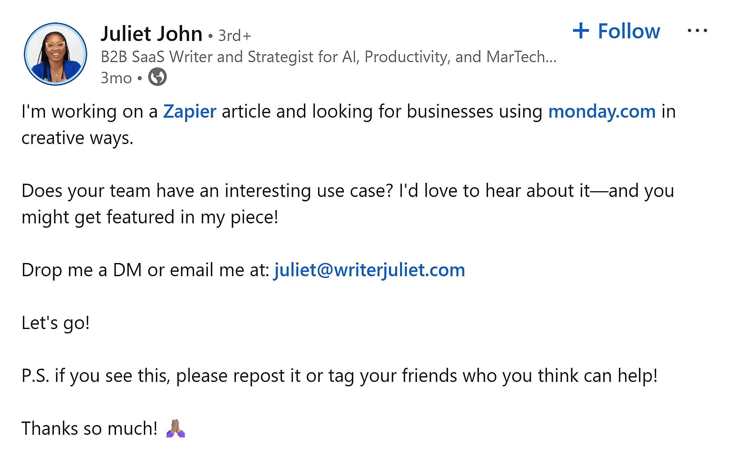 LinkedIn – Business use Monday LinkedIn – Business use Monday