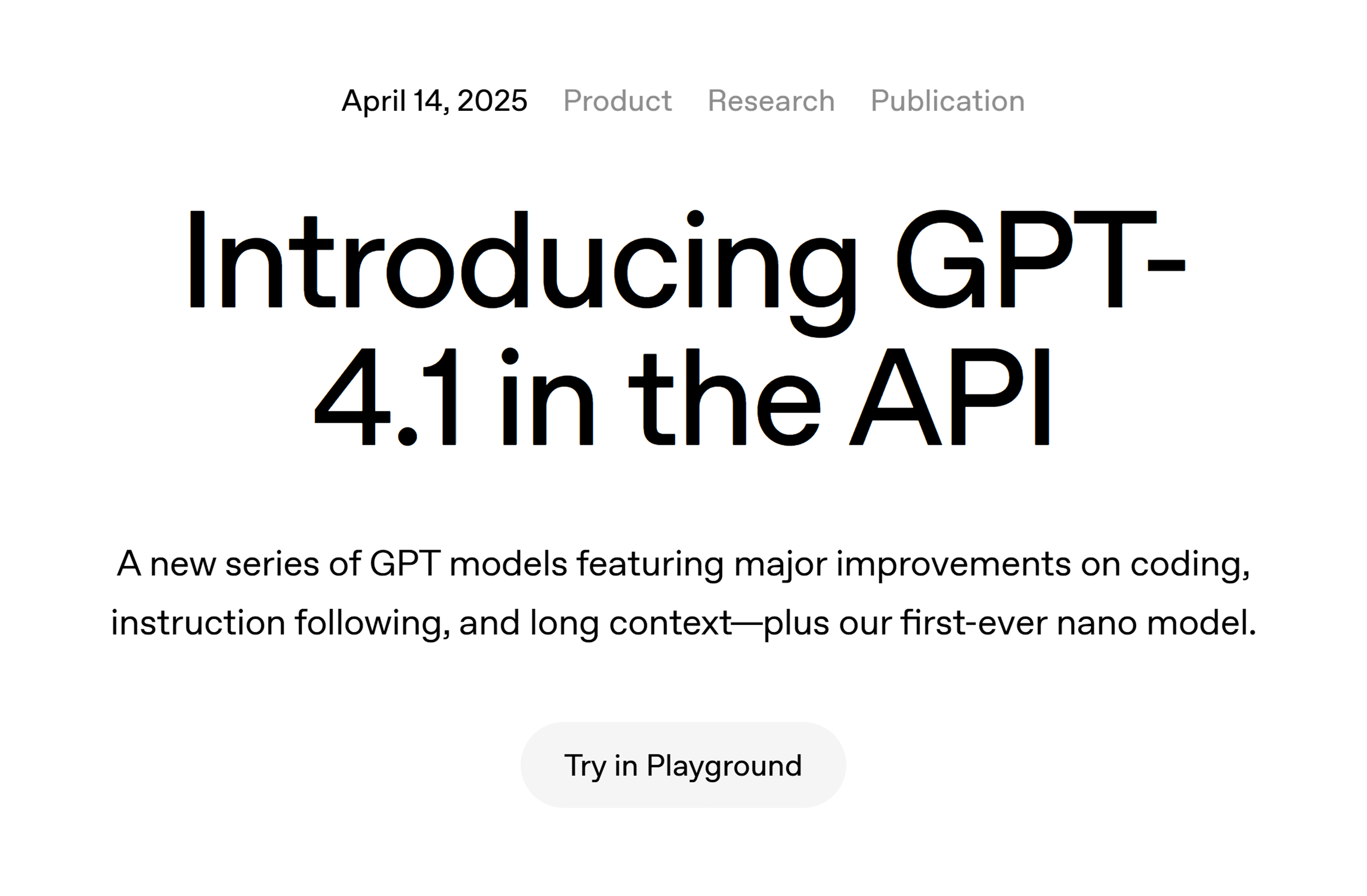 OpenAI – GPT-4.1 OpenAI – GPT-4.1