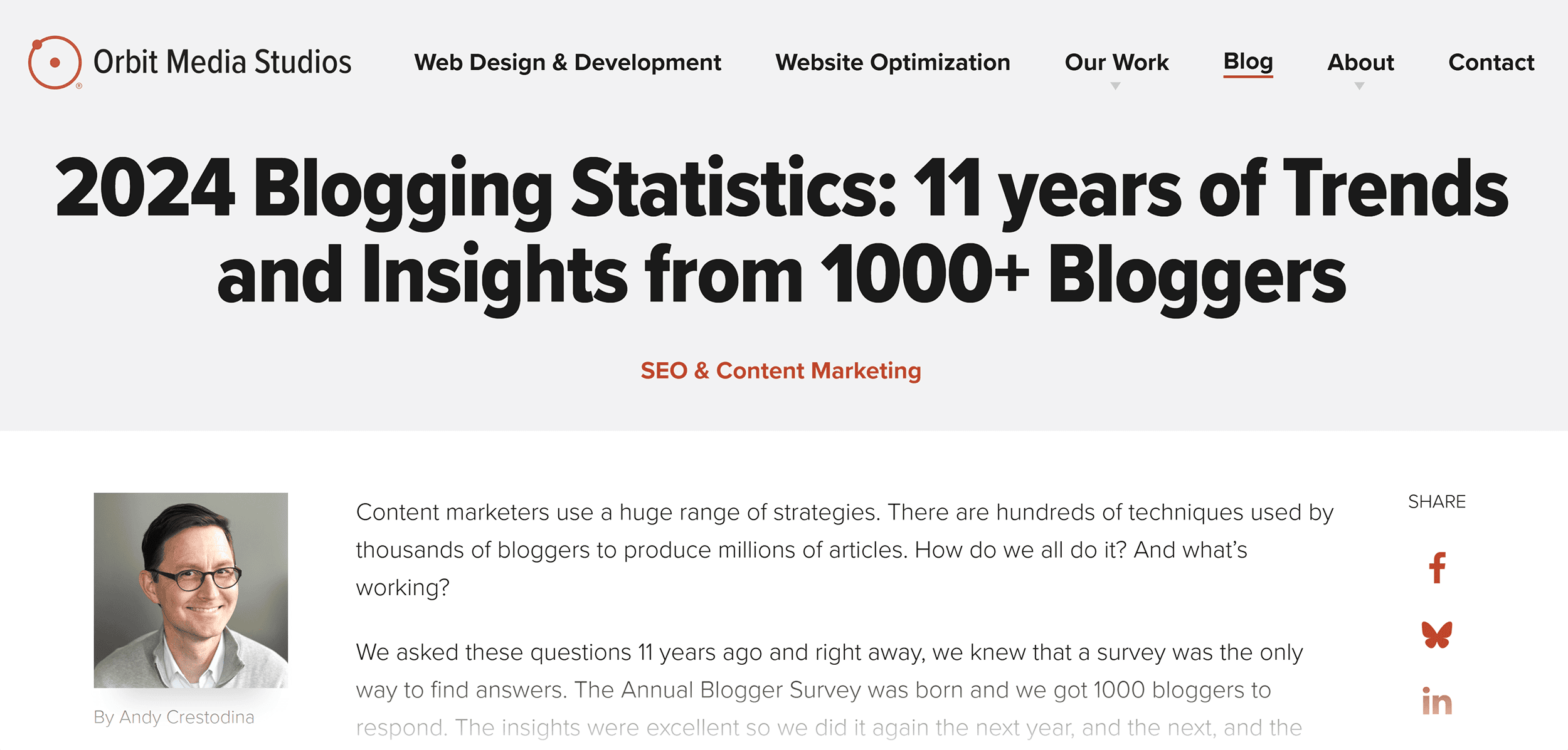 Orbit Media Studios – Blogging Statistics Orbit Media Studios – Blogging Statistics
