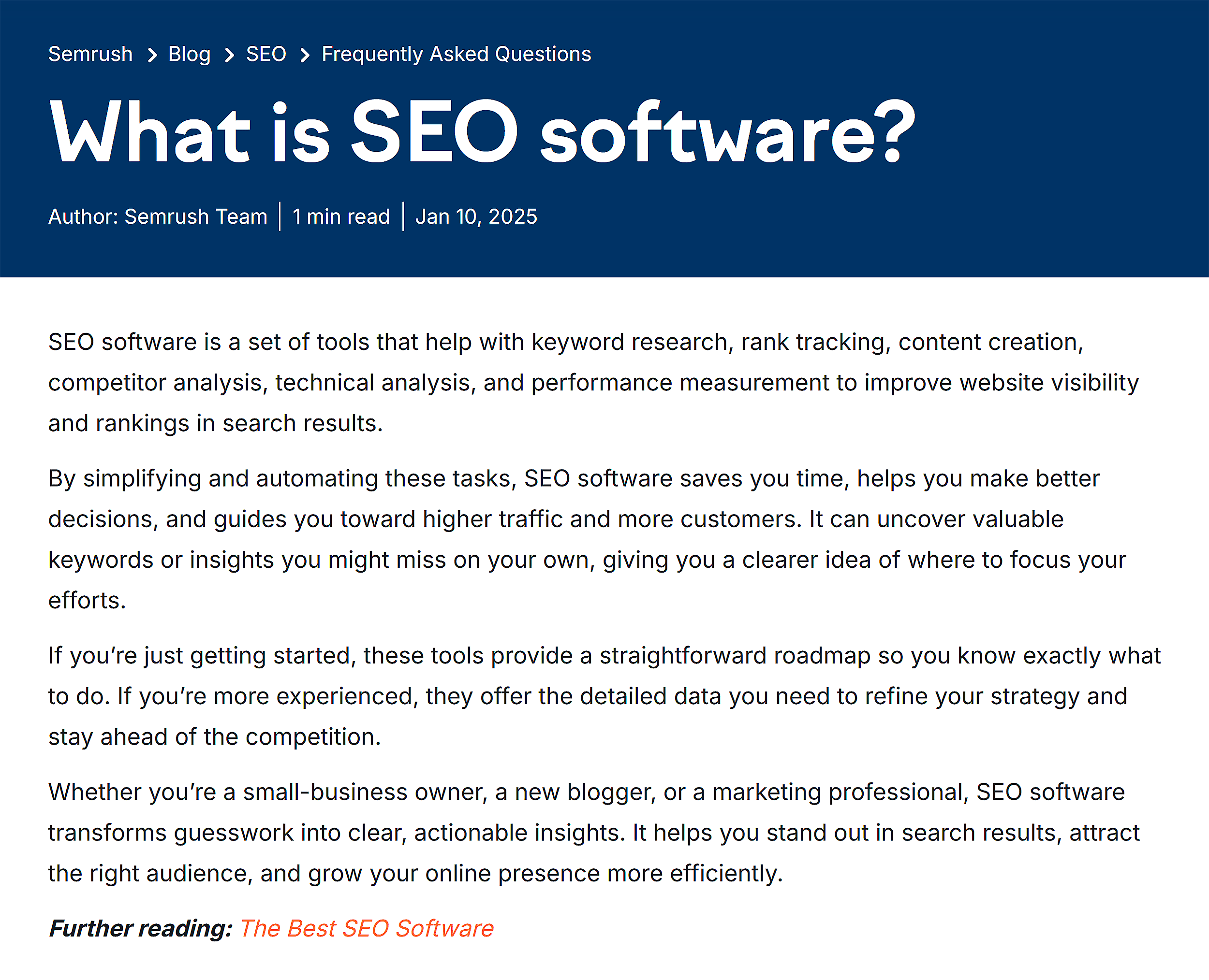 Semrush Blog – What is SEO software Semrush Blog – What is SEO software
