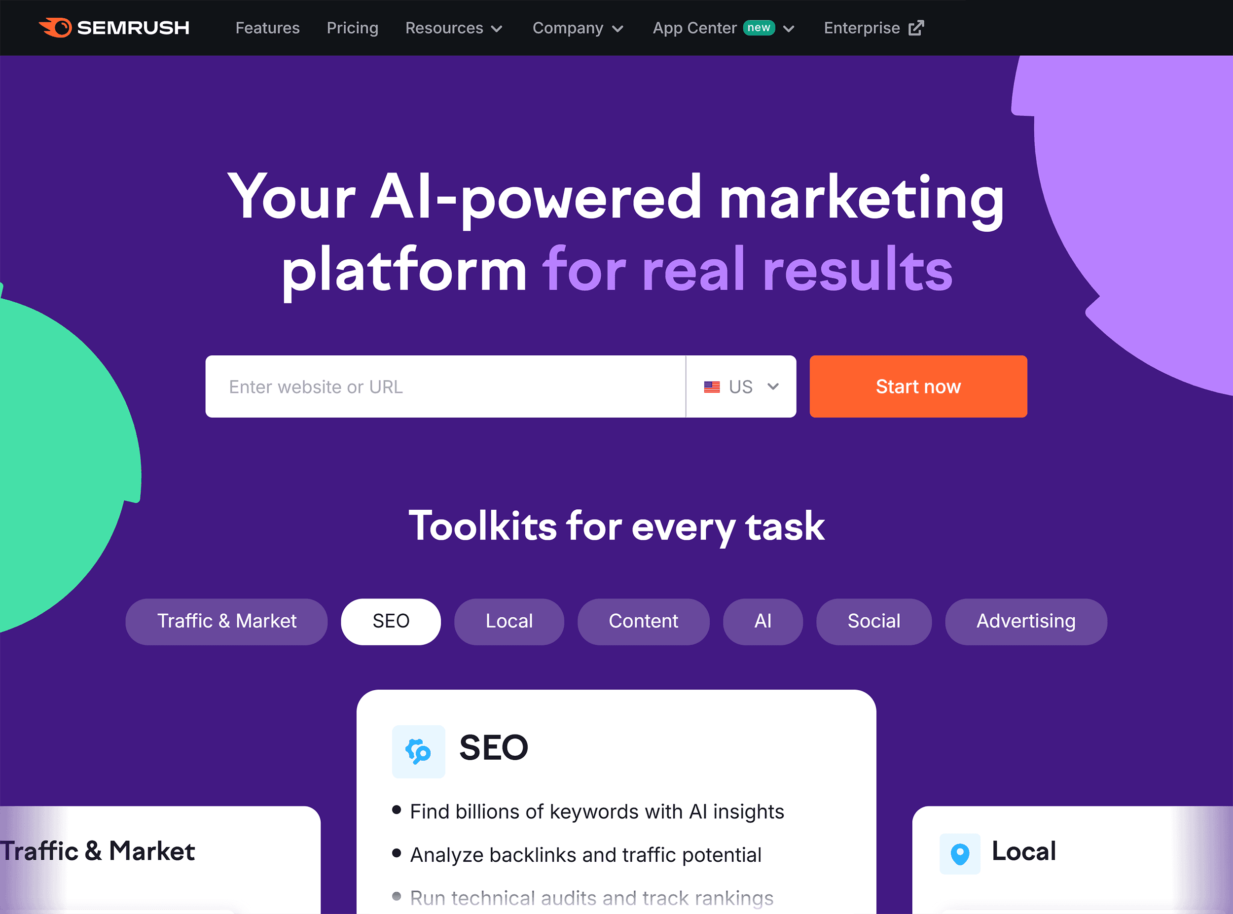 Semrush – Homepage