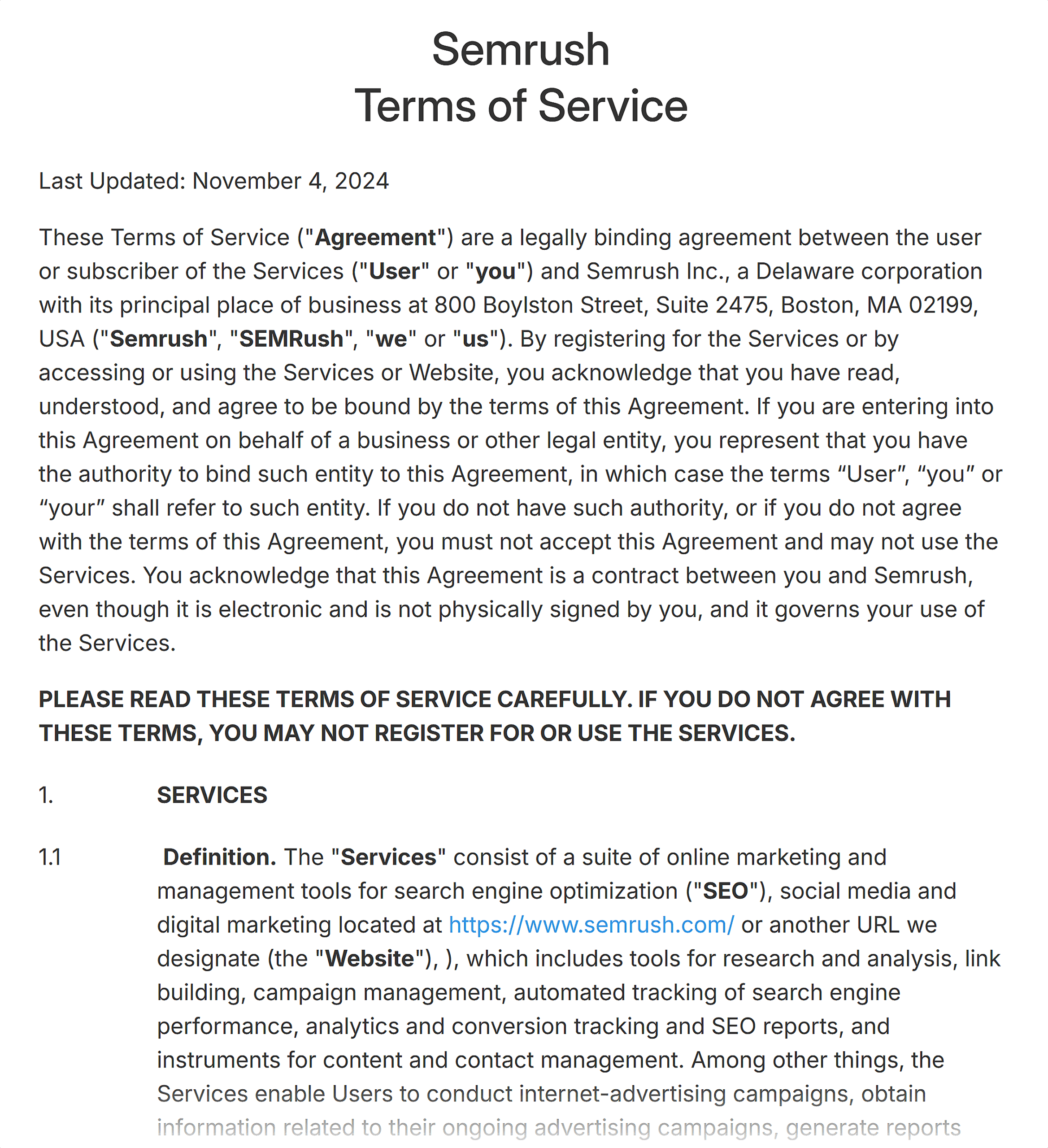 Semrush – Terms of Service Semrush – Terms of Service